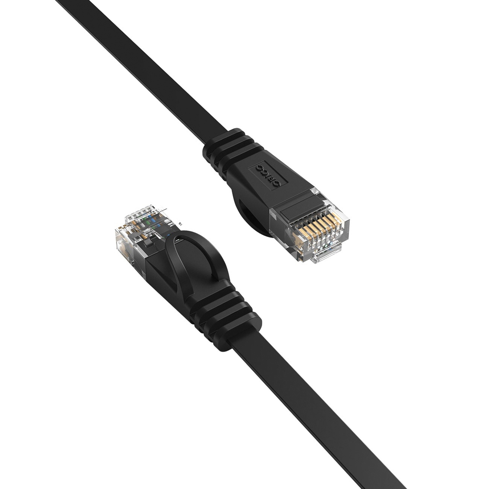 Ethernet Cat7 10 Gbps Rj45 Lan Plokščias Internetinis Tinklo Kabelis, 10 M – Juodas