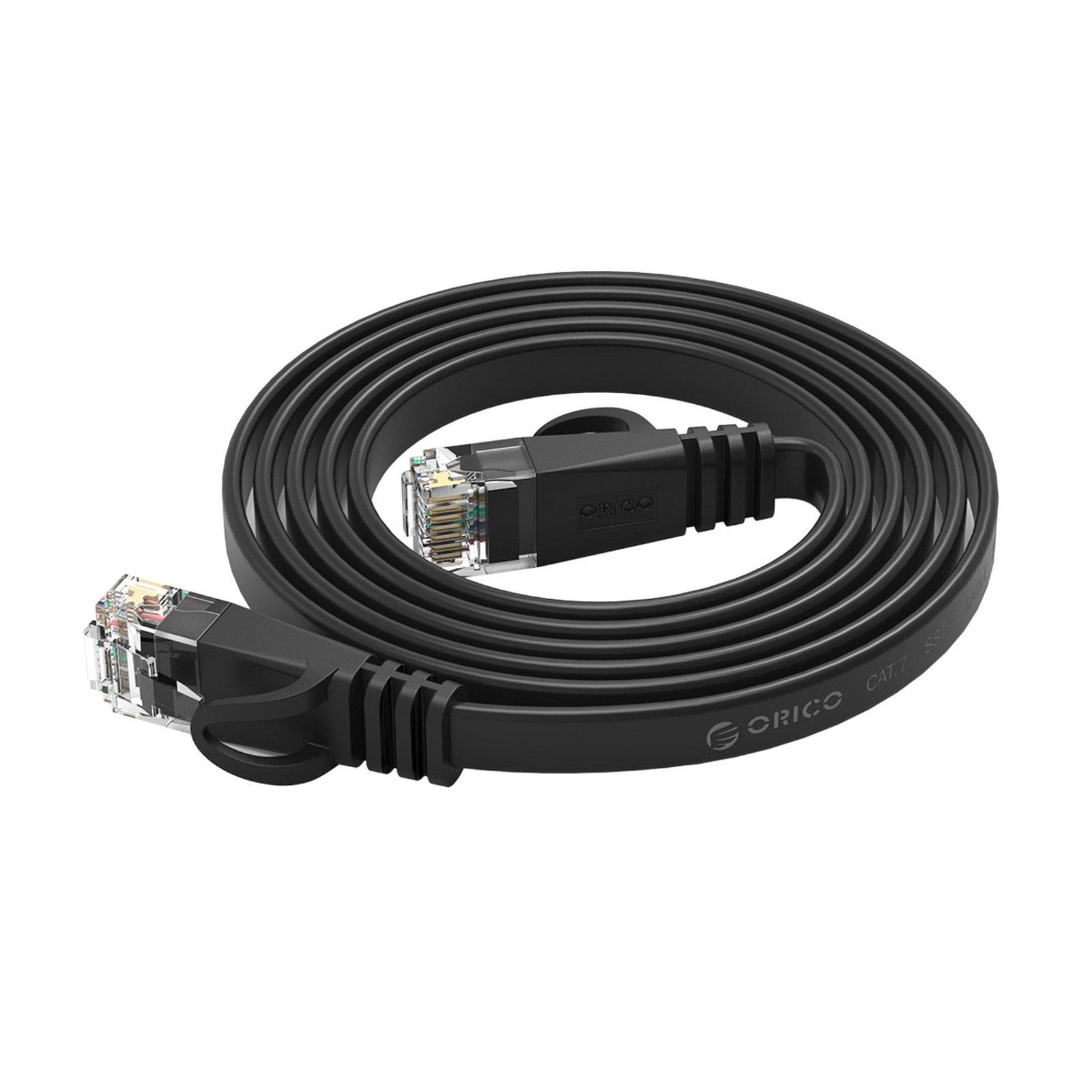Ethernet Cat7 10 Gbps Rj45 Lan Plokščias Internetinis Tinklo Kabelis, 10 M – Juodas