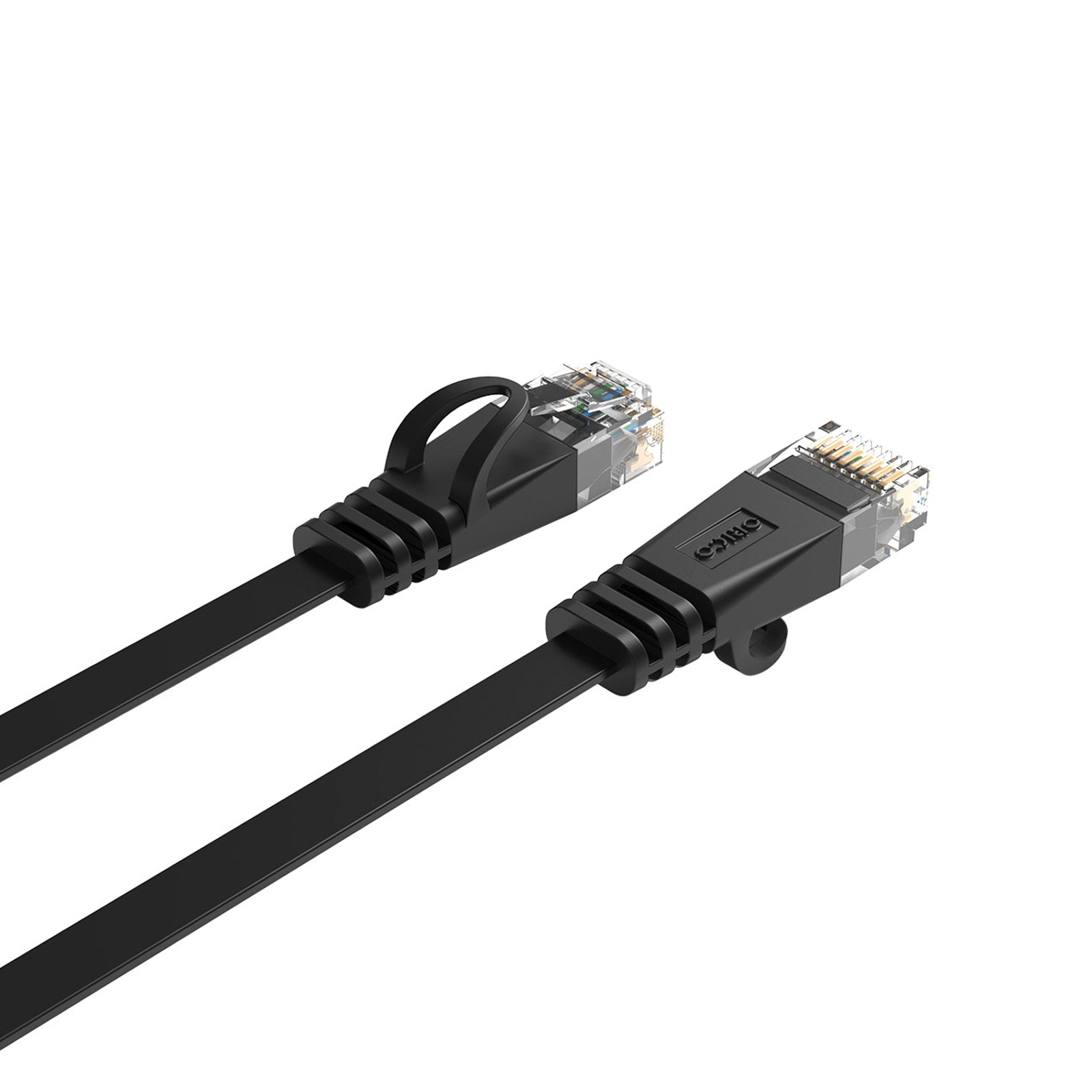 Ethernet Cat7 10 Gbps Rj45 Lan Plokščias Internetinis Tinklo Kabelis, 15 M – Juodas