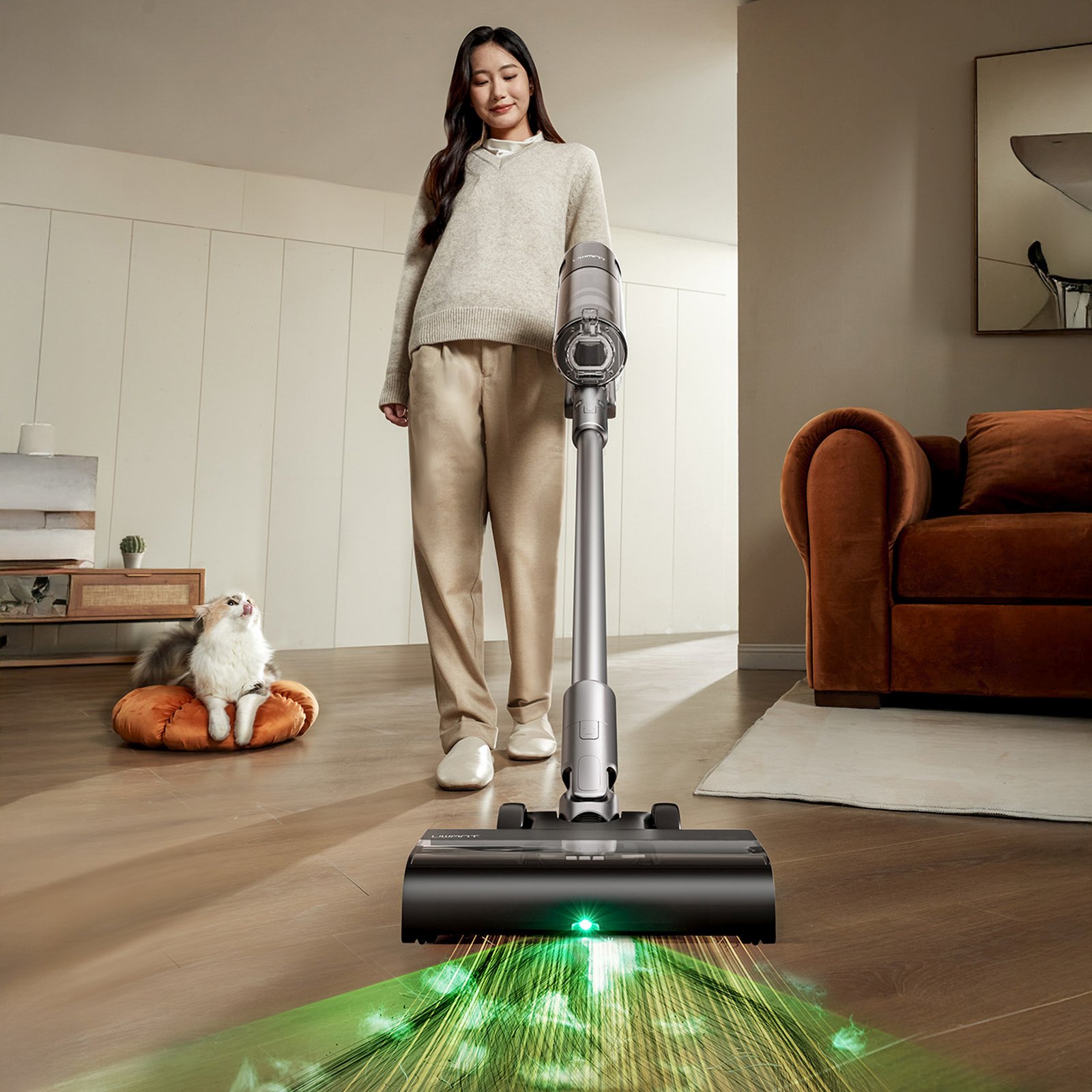 Vertikalusis Dulkių Siurblys Su Savaiminio Ištuštinimo Stotele Uwant V800 – Pilkos Spalvos