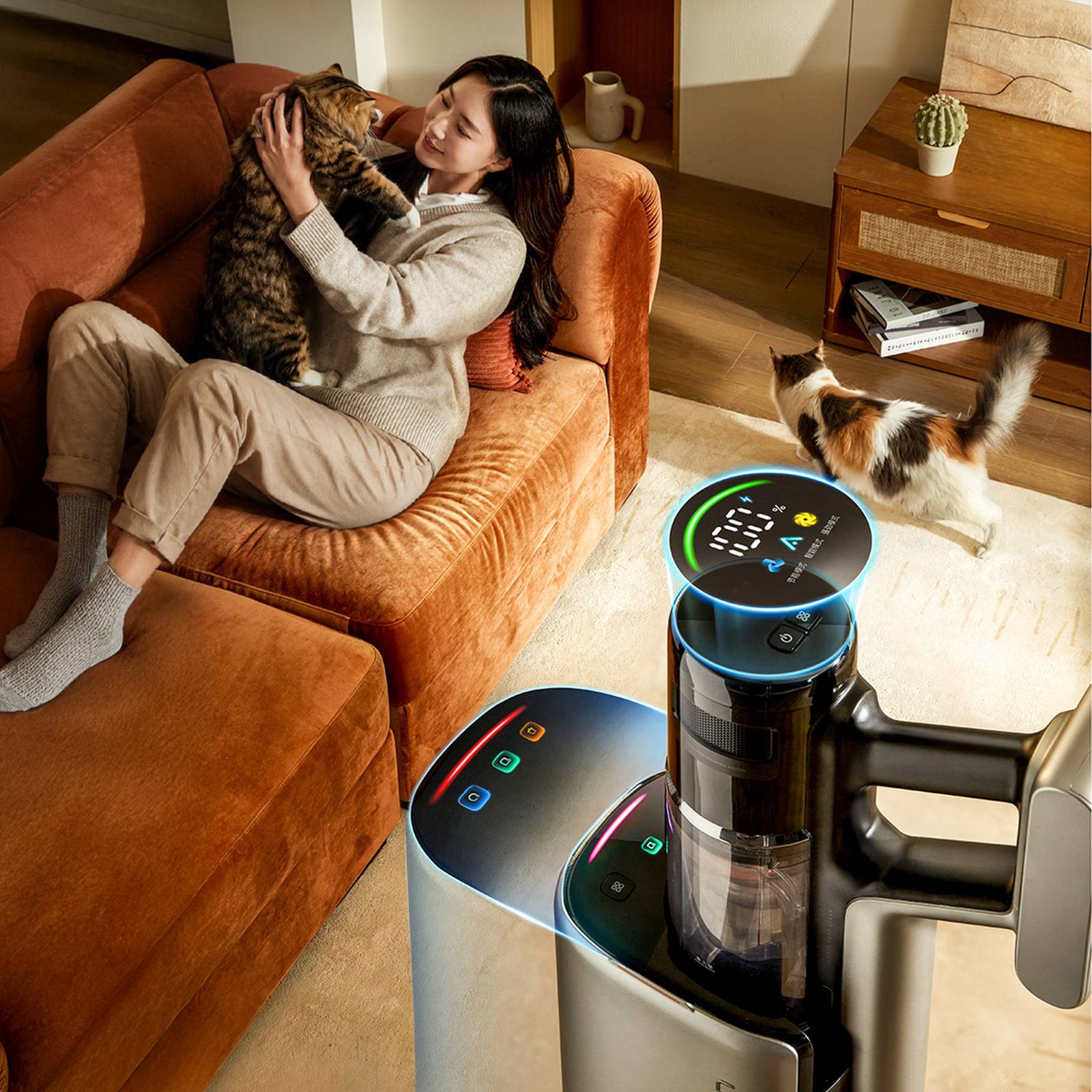 Vertikalusis Dulkių Siurblys Su Savaiminio Ištuštinimo Stotele Uwant V800 – Pilkos Spalvos