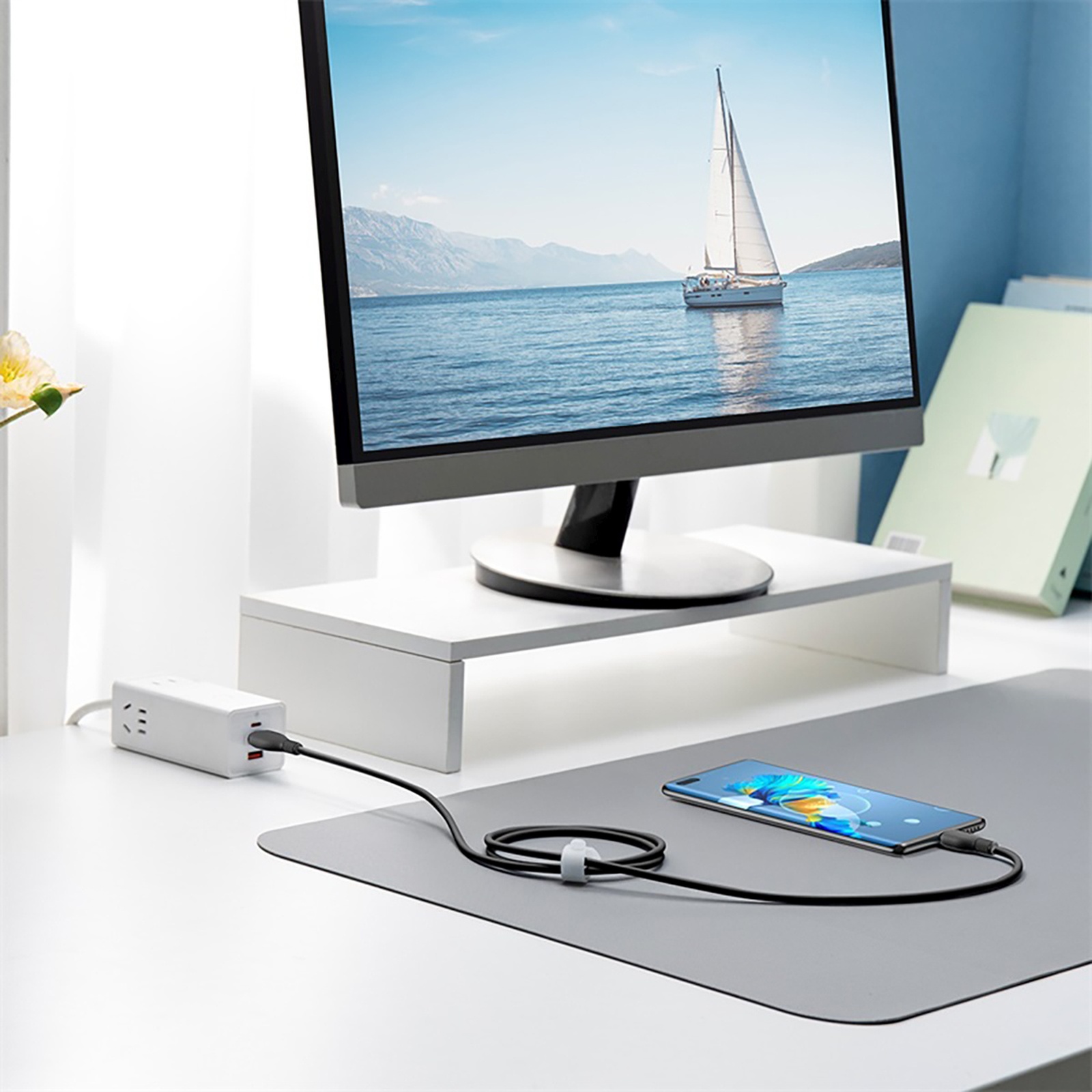 Usb-a – Usb-c Laidas „pudding“ 100 W, 1,2 M – Juodas