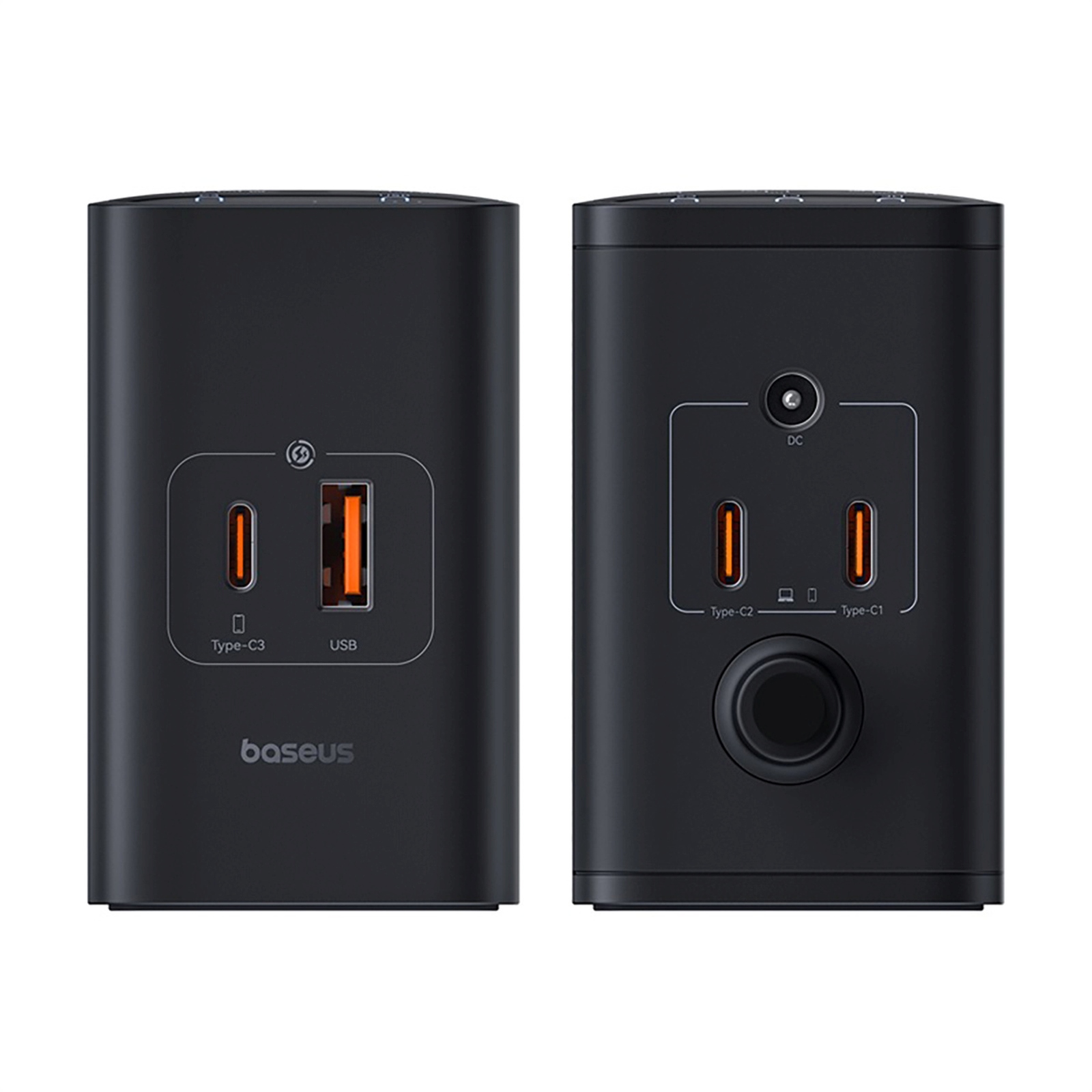 240 W Gan Usb-a Ir Usb-c Tinklinis įkroviklis Su Maitinimo Kabeliu – Juodas