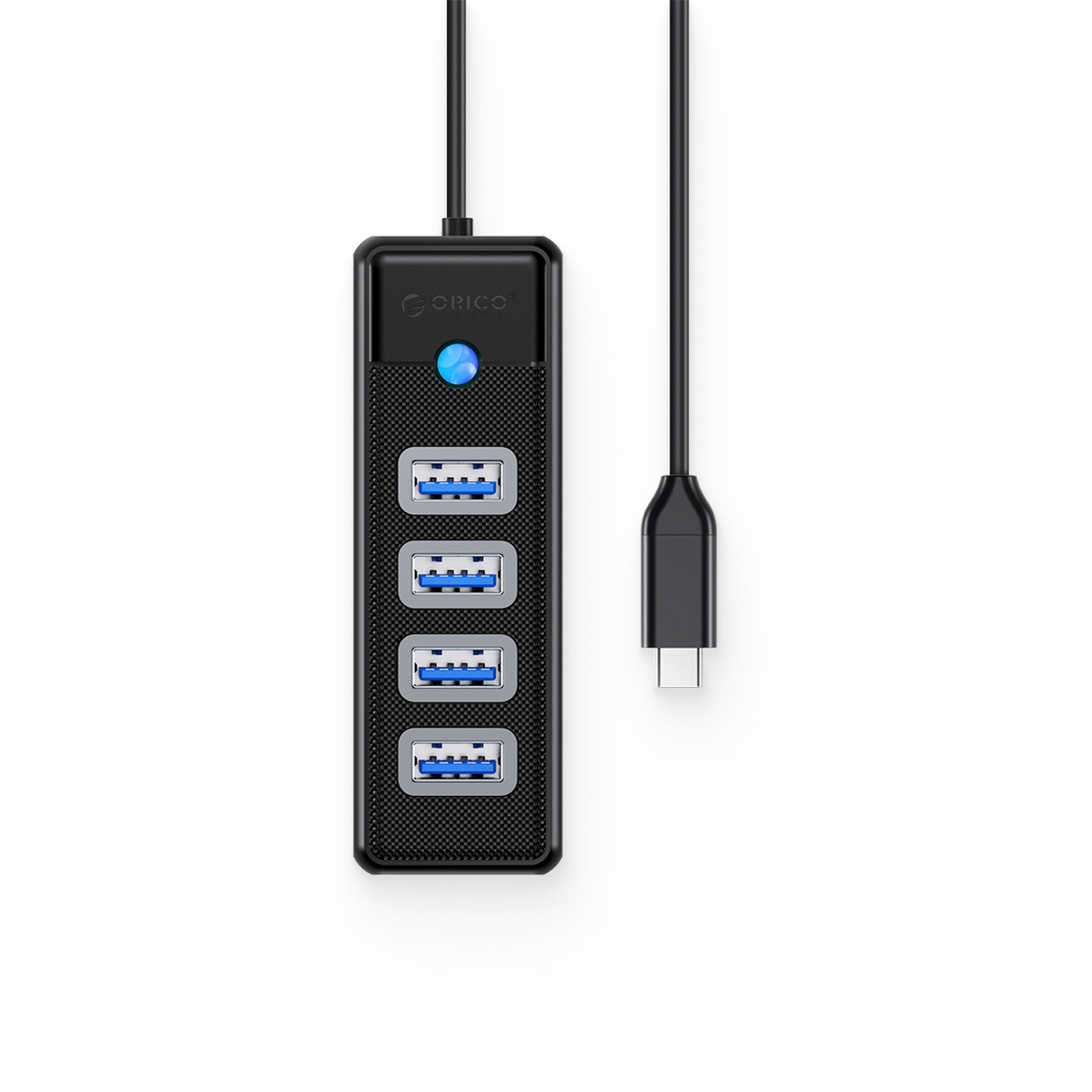 4 Prievadų Usb-c – Usb-a šakotuvas, 1,8 M, Juodos Spalvos