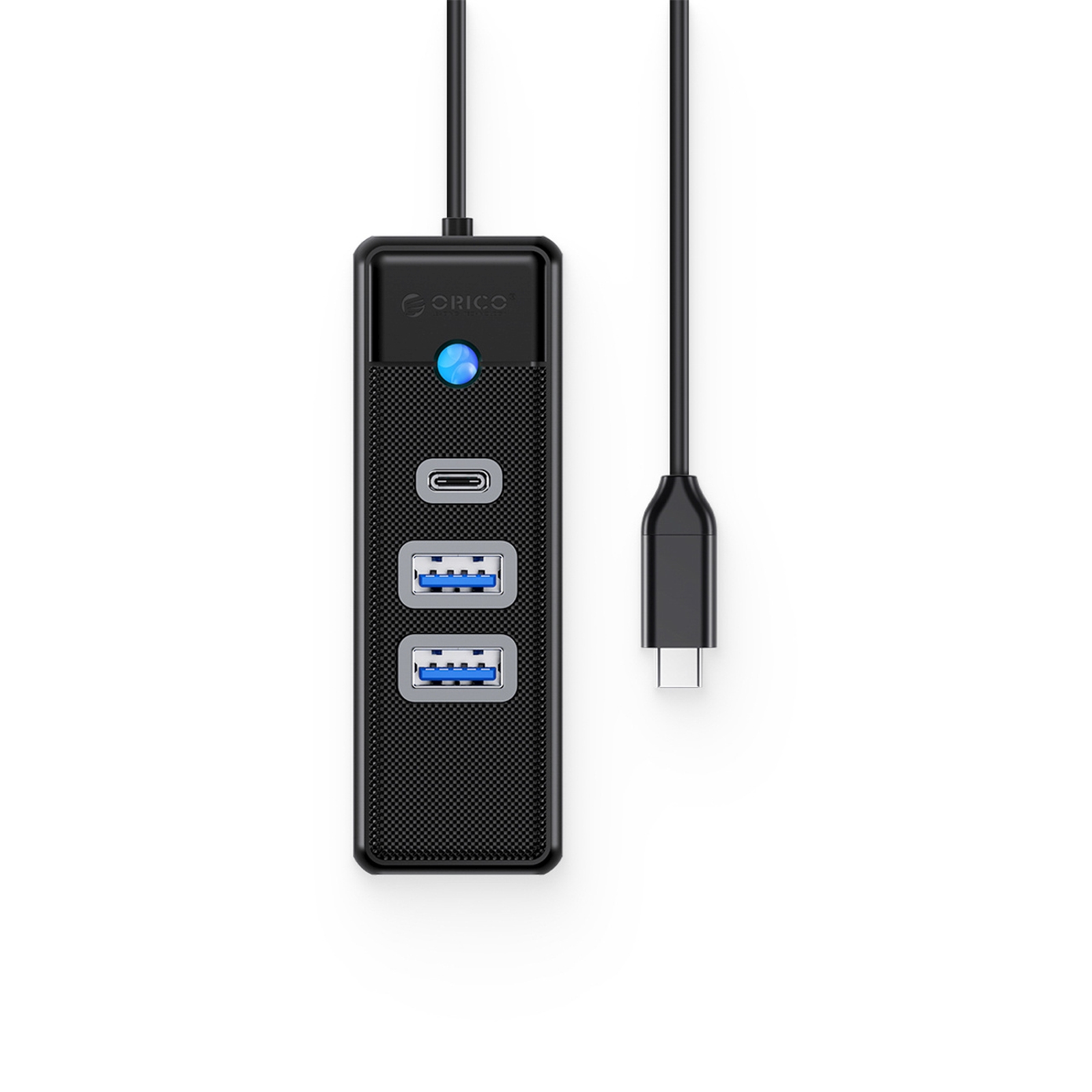 3 Prievadų Usb-c – Usb-a Usb-c šakotuvas, 0,15 M – Juodas