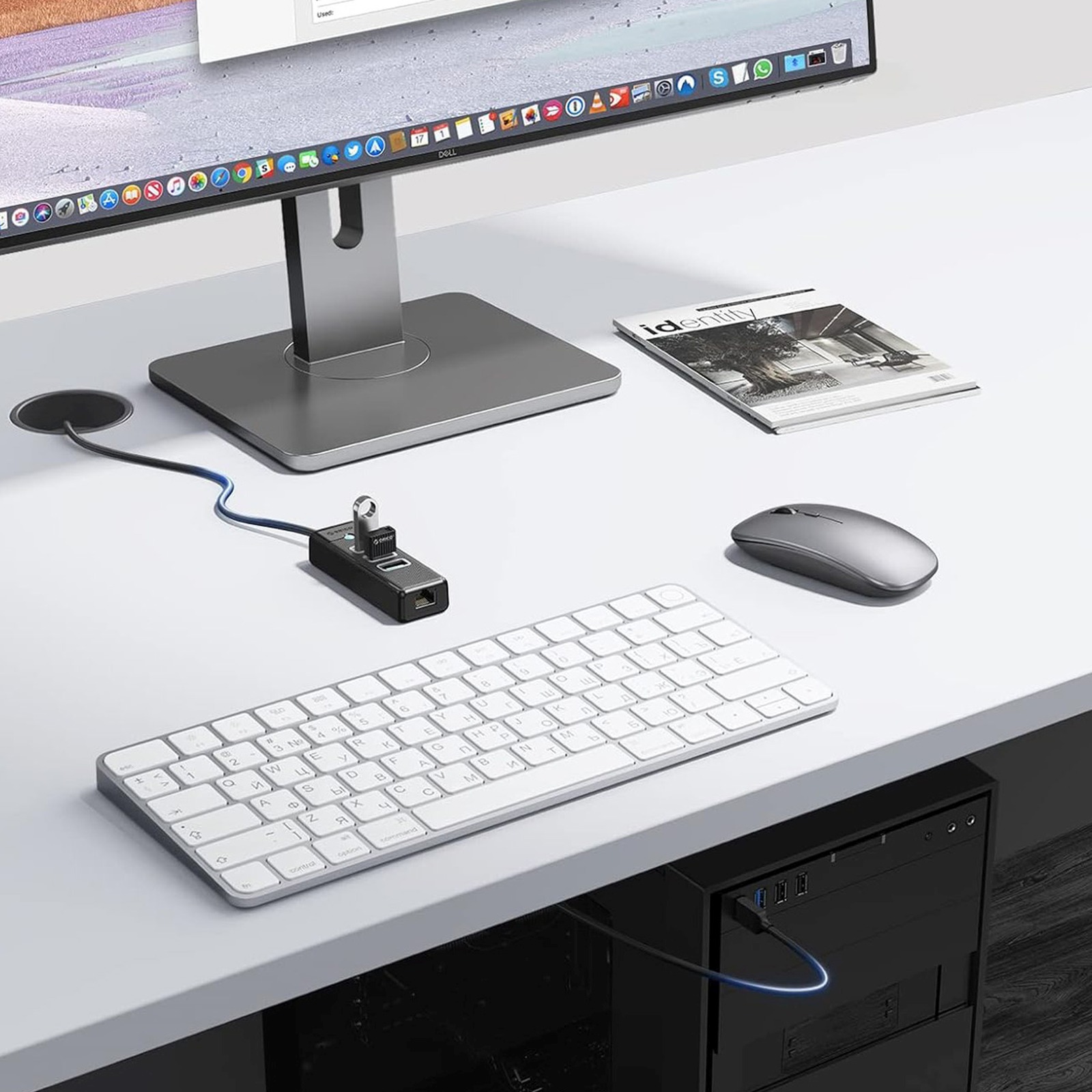 4 Prievadų Usb-a – Usb-a Rj45 2,5g Ethernet 1,8 M šakotuvas – Juodas