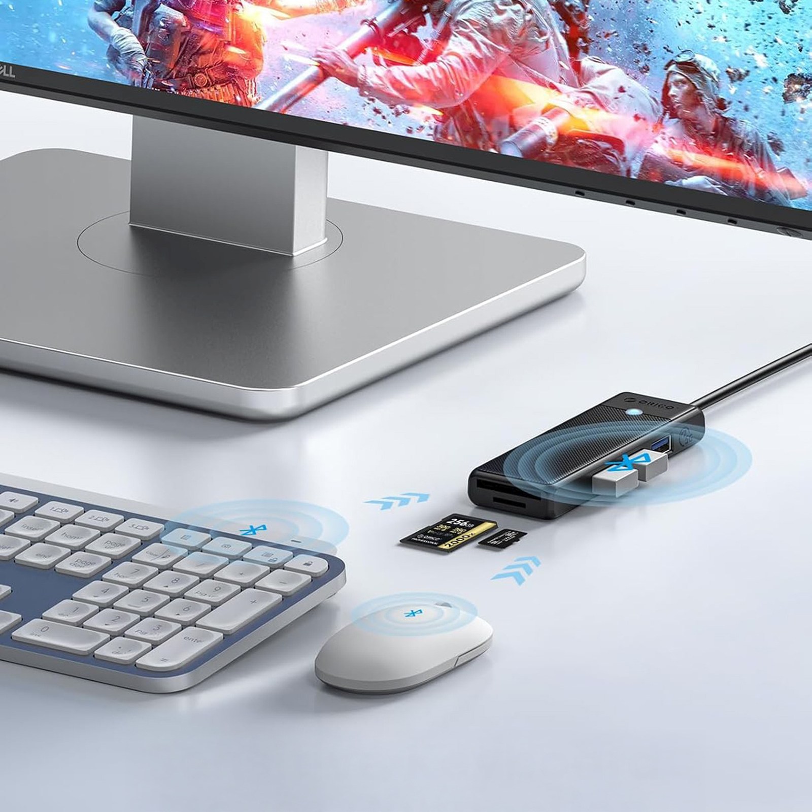 4 Prievadų Usb-c – Usb-a Adapteris Su Sd Ir Microsd Kortelių Skaitytuvu, 1 M – Juodas