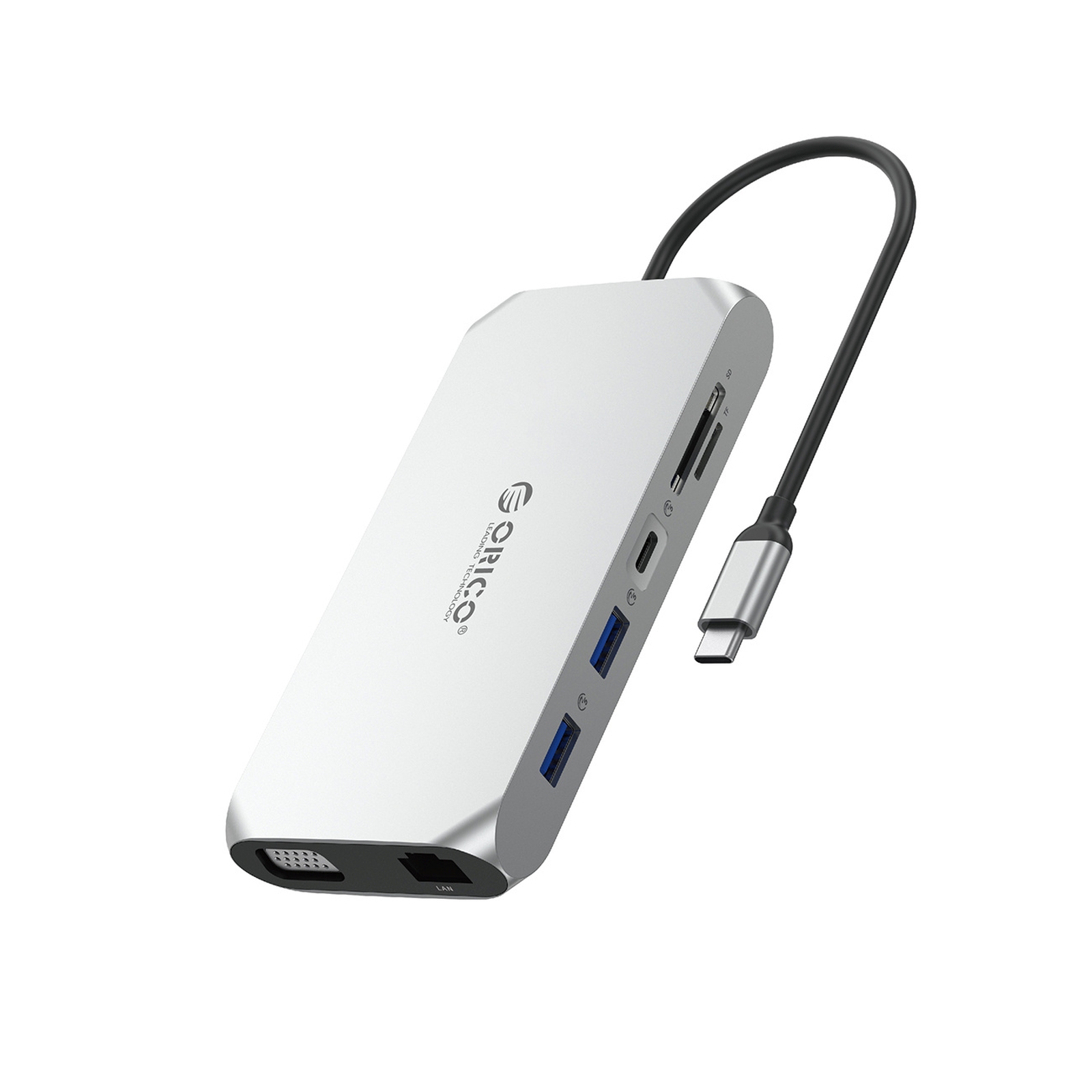Adapteris Hub 12-in-1 Usb-c – Usb-a, Usb-c, Hdmi, Vga, Sd/microsd, Rj45, Mini Jack, Pd 100 W, 4k – Sidabrinis