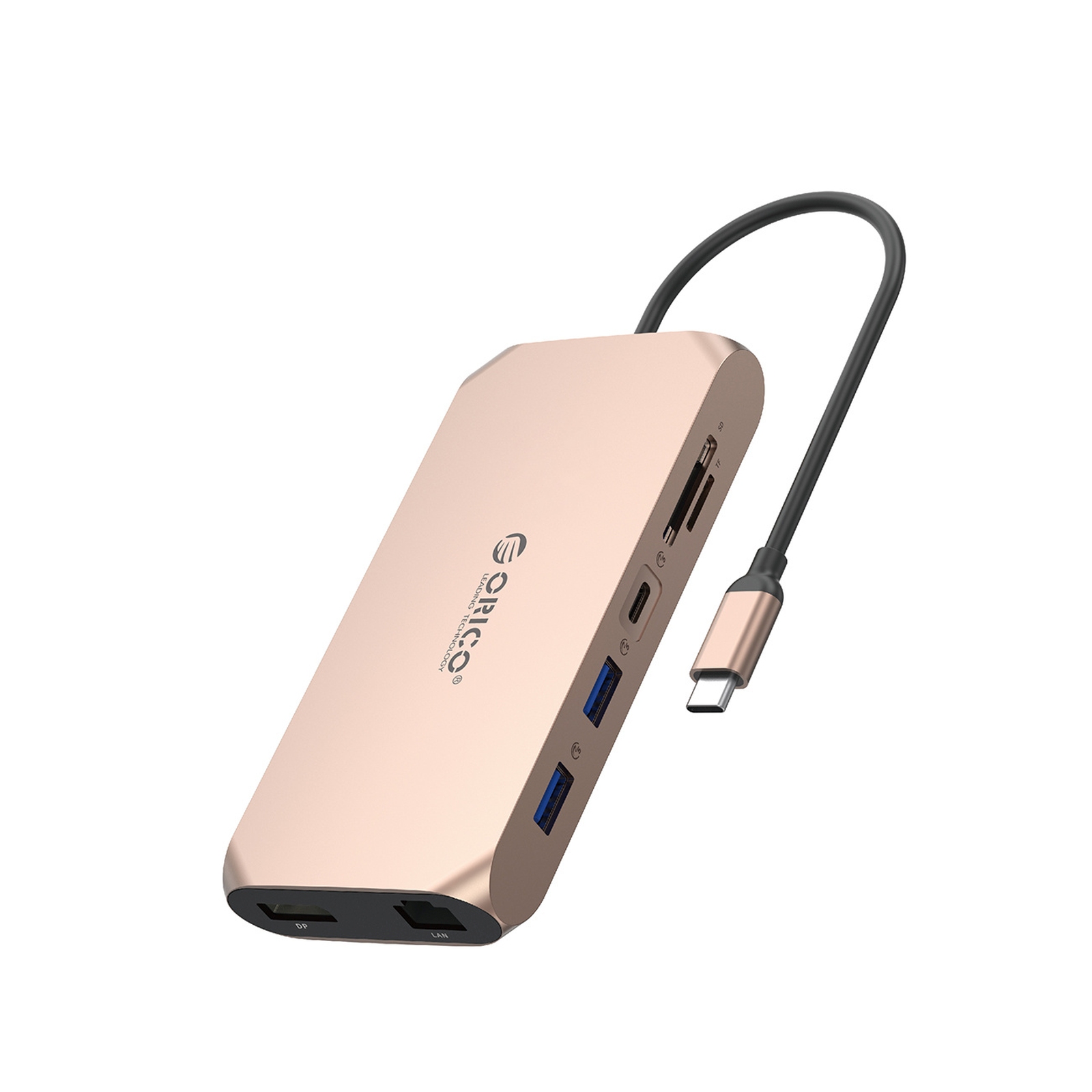 12-in-1 Usb-c – Usb-a – Usb-c – Hdmi – Displayport – Sd/microsd – Rj45 – 3,5 Mm Ctia Jungčių Stotis – Rožinis Auksas