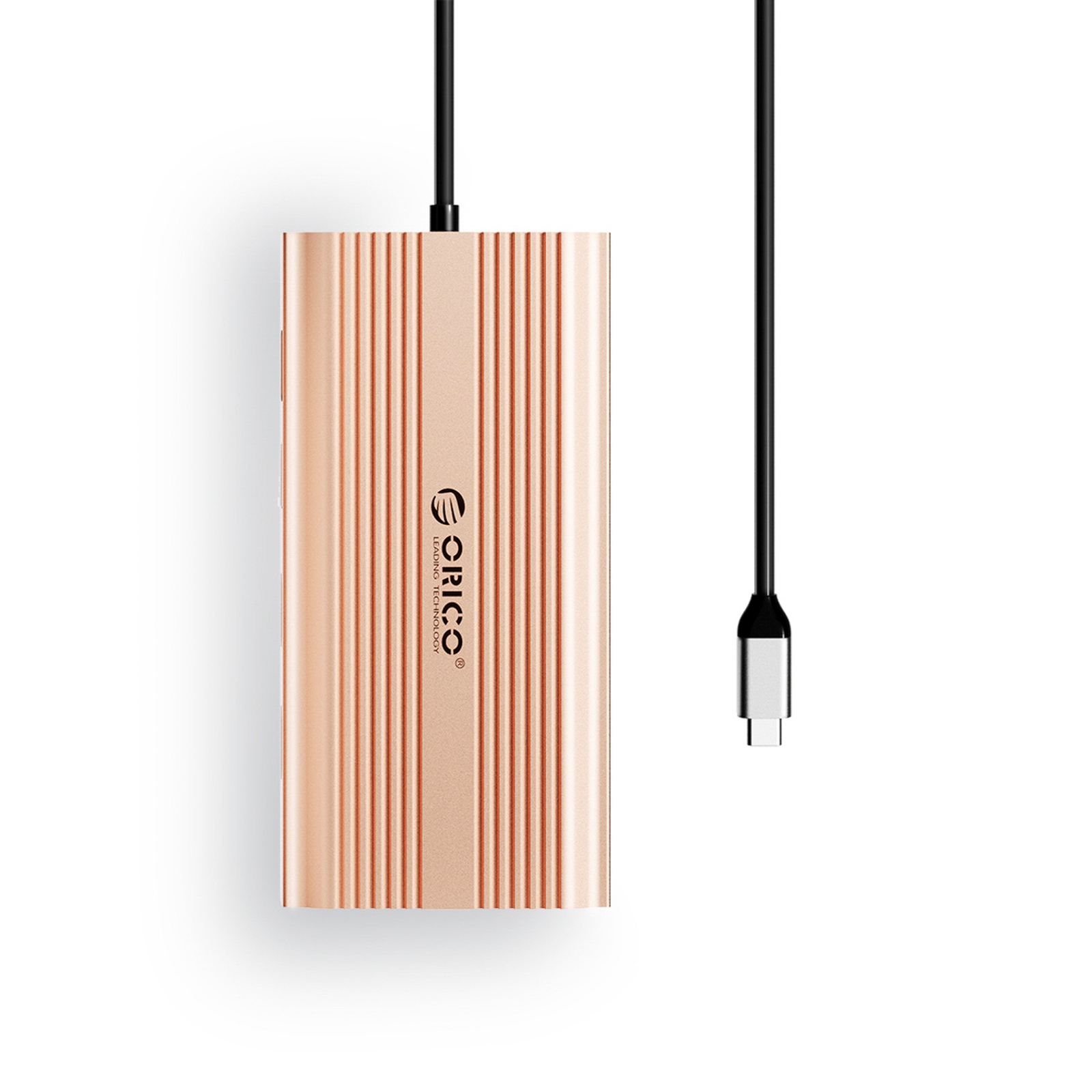 12-in-1 Usb-c Doko Stotis – Usb-a, Usb-c, Hdmi, Vga, Rj45, Sd, Microsd, Pd 100 W – Rožinė Auksinė