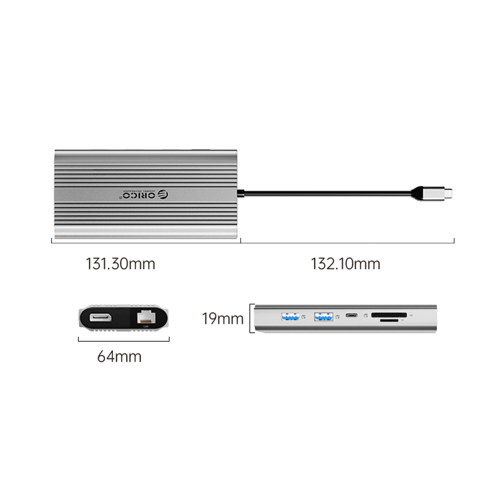 12-in-1 Usb-c – Usb-a – Usb-c – Hdmi – Displayport – Rj45 – Sd – Pd 100 W – 4k – 1000 Mbps – Sidabrinė