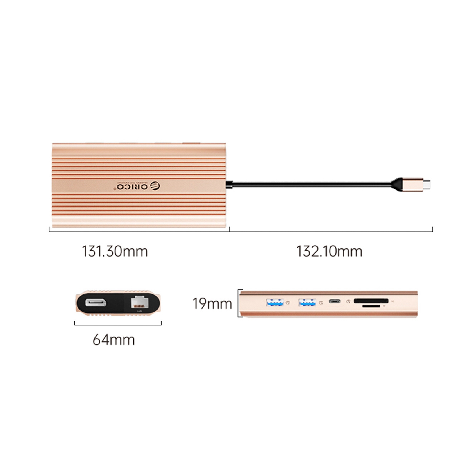 12-in-1 Usb-c – Usb-a – Usb-c – Hdmi – Displayport – Rj45 – Sd – Pd 100 W – 4k – 1000 Mbps – Rožinis Auksas