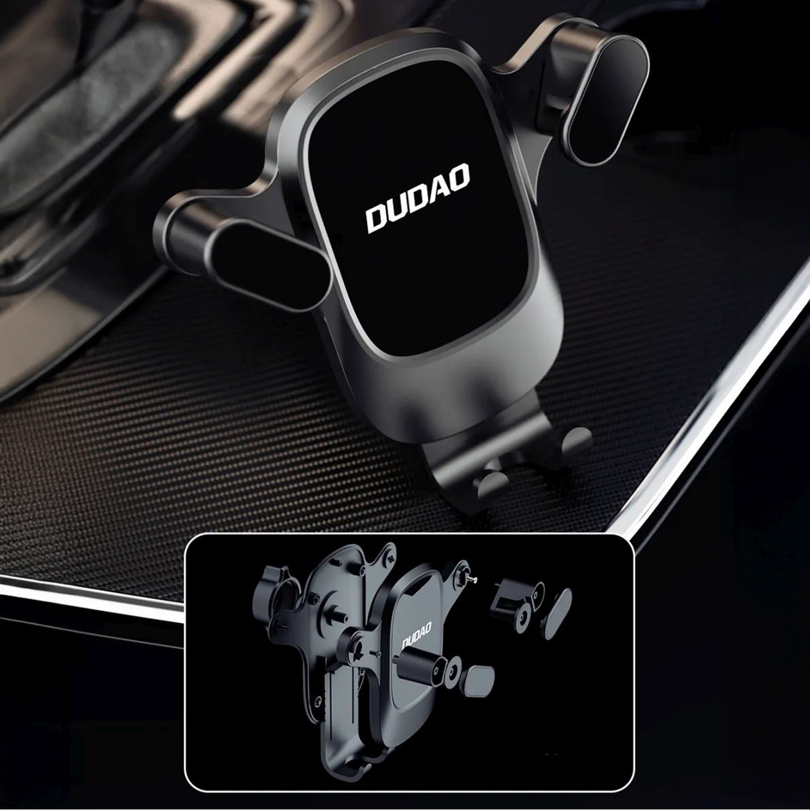Automobilinis Išmaniojo Telefono Laikiklis Su Siurbtuku – Juodas