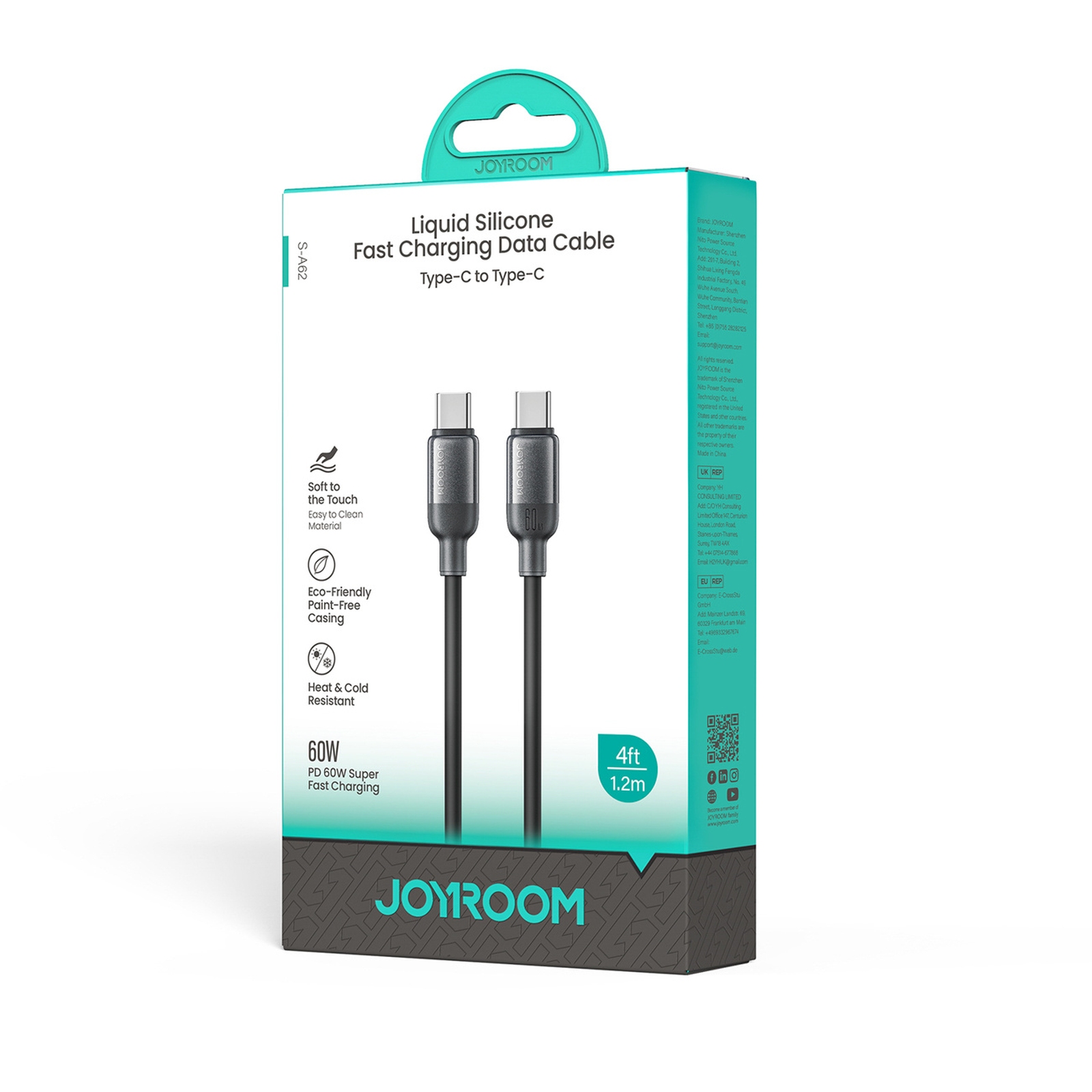 Usb-c Laidas „lively Series“ 60 W, 1,2 M – Juodas
