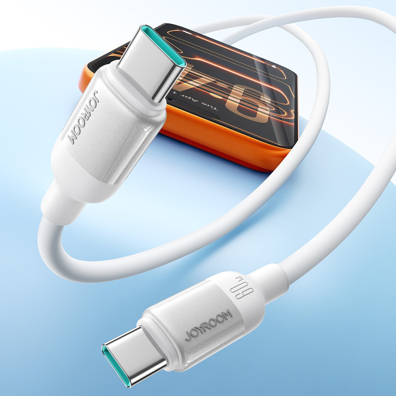 Usb-c Laidas „lively Series“ 60 W, 1,2 M – Baltas