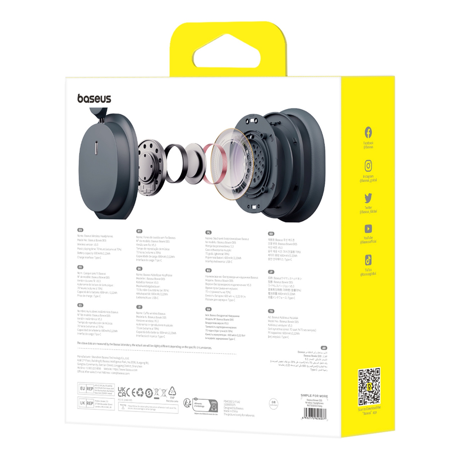 Bowie D05 „bluetooth“ Belaidės Ausinės – Juodos