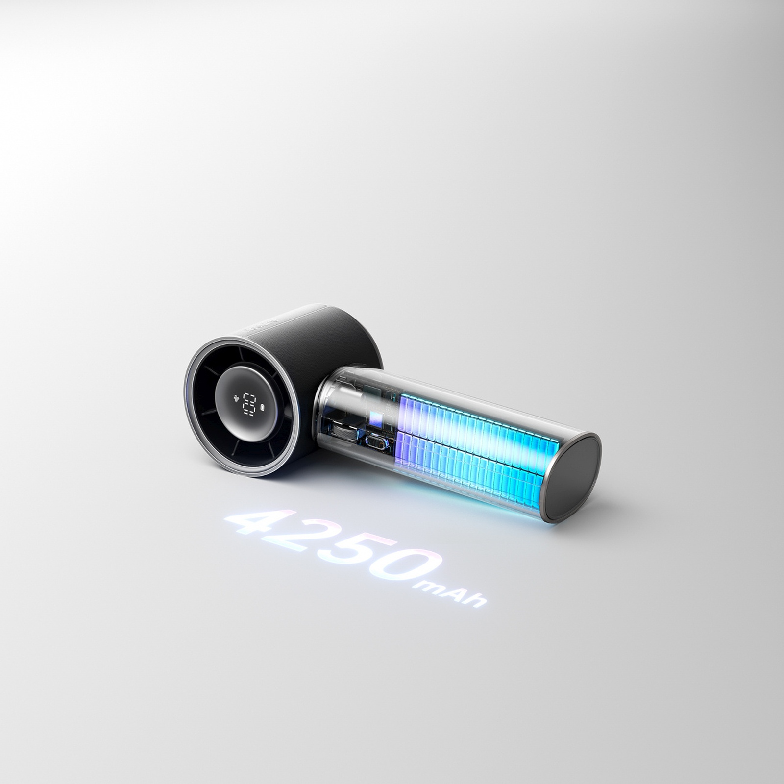 Mini Nešiojamas Ventiliatorius, Vėduoklė, Oro Pūstuvas, 4250 Mah, Usb-c – Juodas