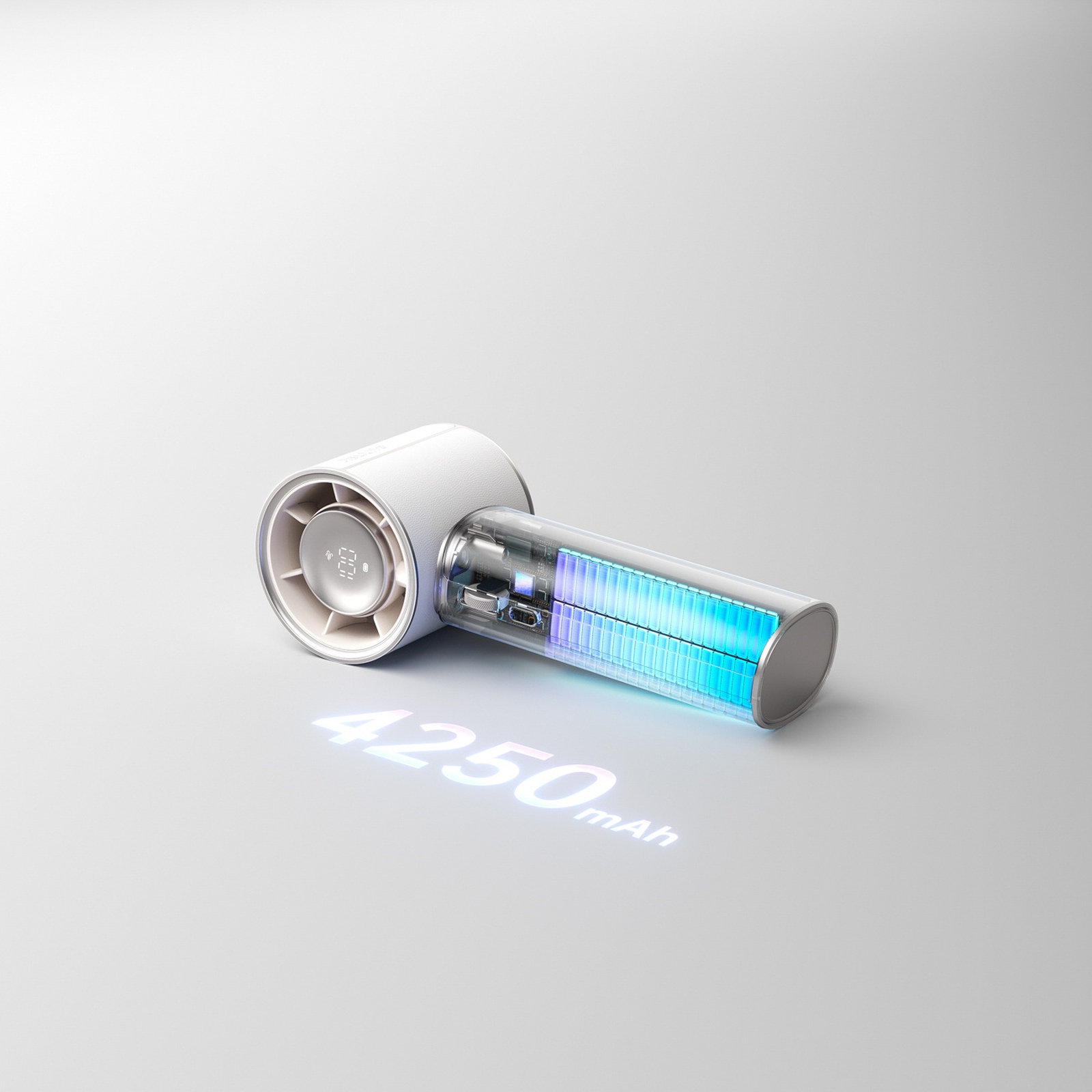 Mini Nešiojamas Ventiliatorius, Vėduoklė, Oro Pūstuvas, 4250 Mah, Usb-c – Baltas
