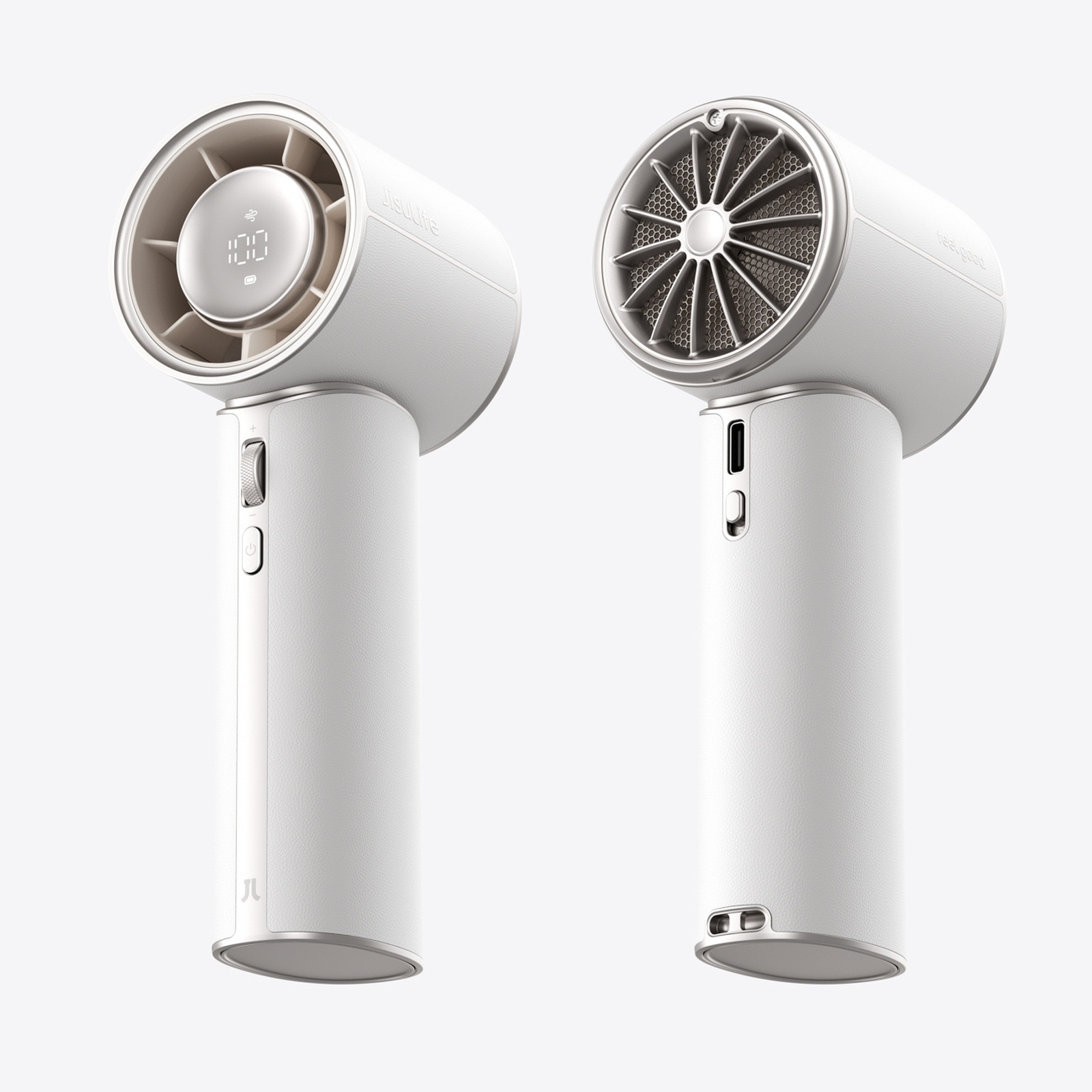Mini Nešiojamas Ventiliatorius, Vėduoklė, Oro Pūstuvas, 4250 Mah, Usb-c – Baltas