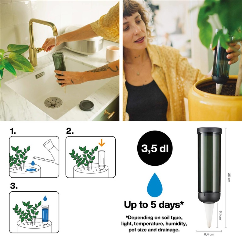 Laistymo burbulas Fiskars 1075380, juoda, 0.35 l