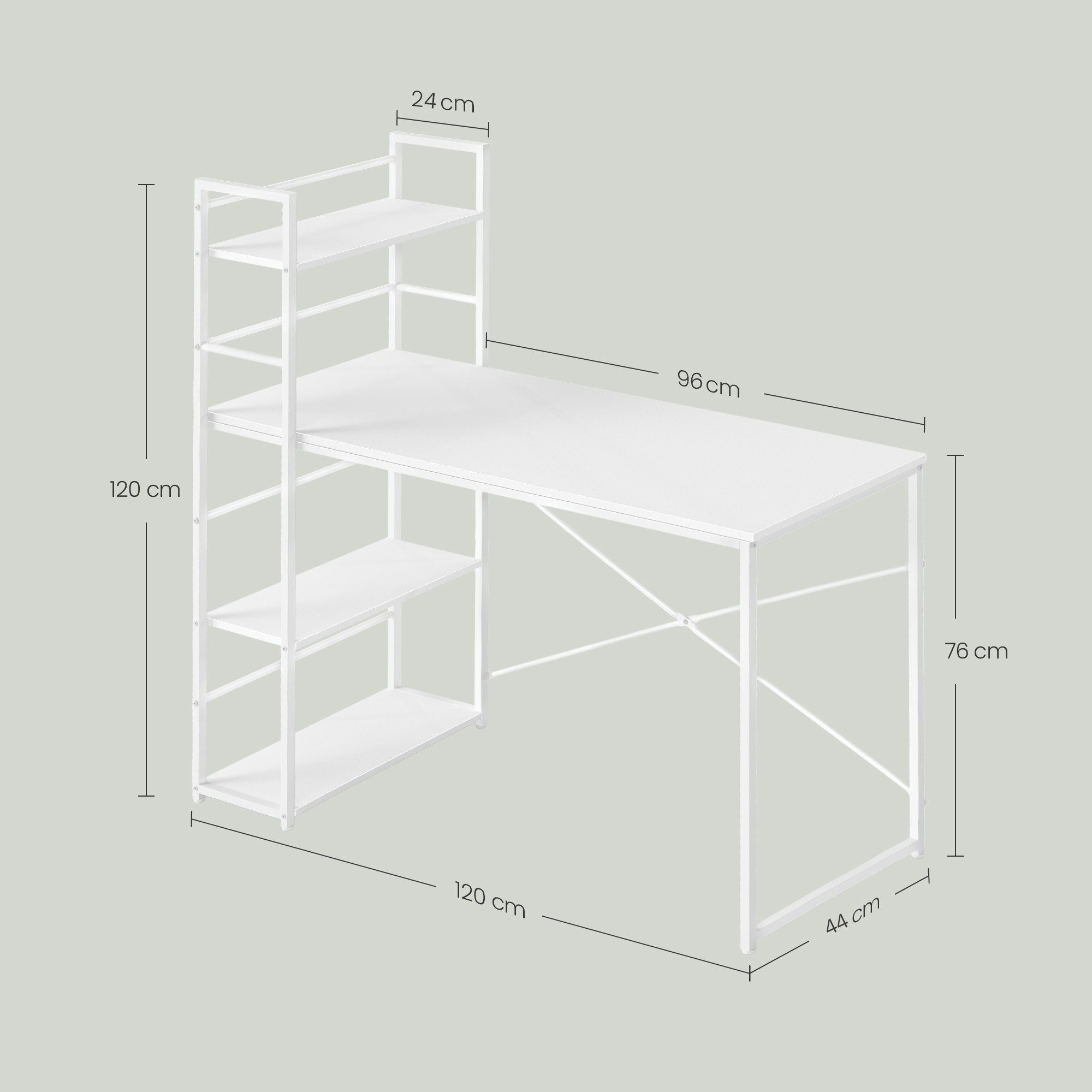Kompiuterinis Stalas Max 4.0 – Baltas / Baltos Kojos