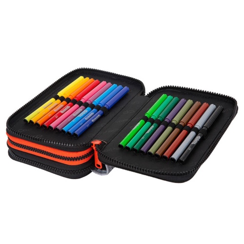 Forminis trijų skyrių penalas su priedais CoolPack Jumper 3 Grey Ball