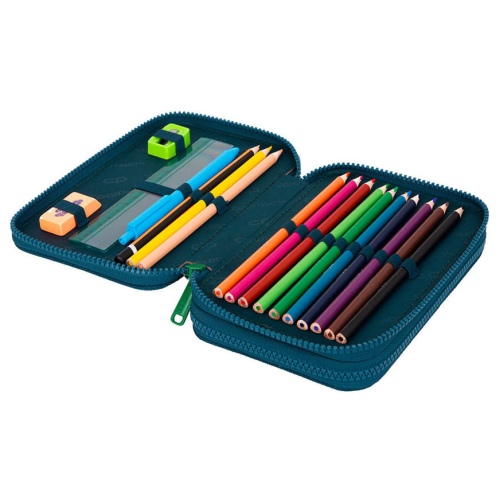 Forminis dviejų skyrių penalas su priedais CoolPack Jumper 2 Sunny Day
