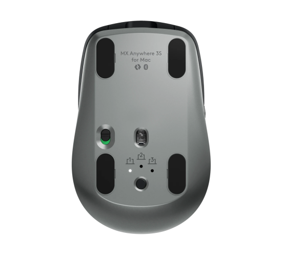 Logitech MX Anywhere 3S for Mac Belaidė pelė, RF Wireless + Bluetooth, 8000 DPI, Space Gray