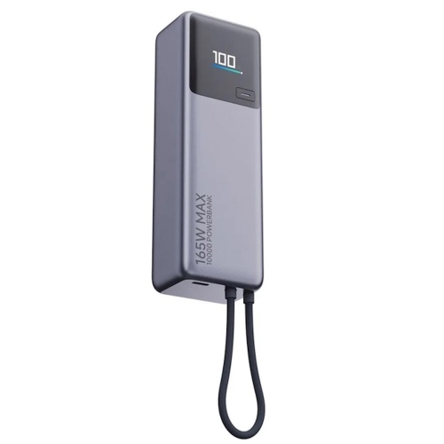 Xiaomi 165W Išorinė baterija (Power Bank) 10000mAh, integruotas kabelis, Pilka