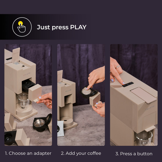 CHiATO switchPLAY universalus kapsulinis kavos aparatas – smėlio
