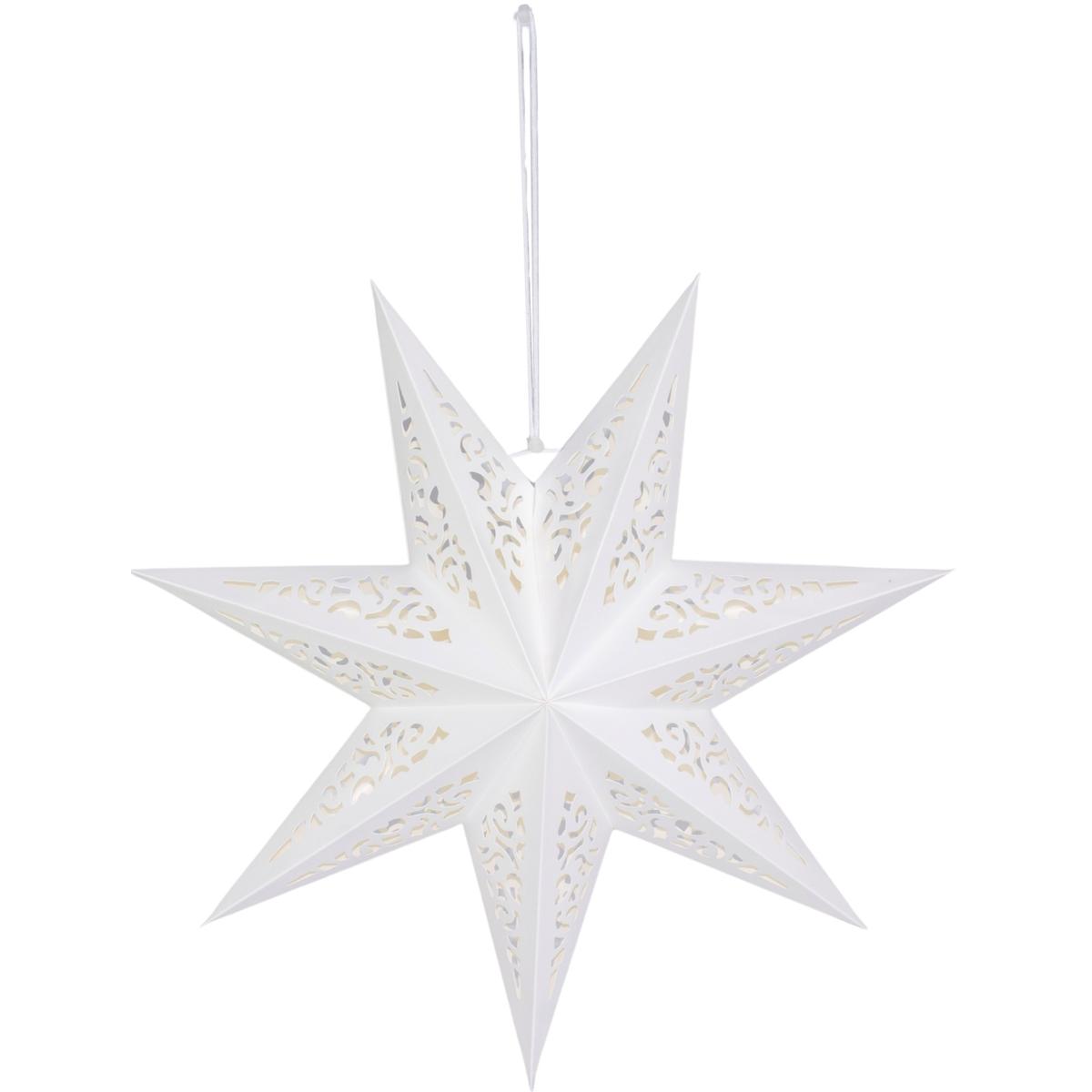 Popierinė Dekoracija – 45 Cm 7 Spindulių Balta žvaigždė