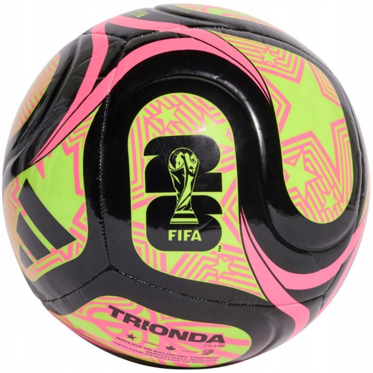 „adidas World Cup 26 Trionda Club“ Futbolo Rutulys, Juodas-rožinis-žalis, Jd8053, R.5