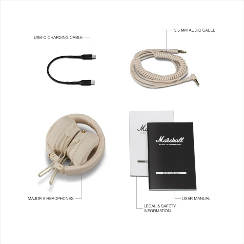 Marshall Major V Belaidės ausinės, Bluetooth, Blue