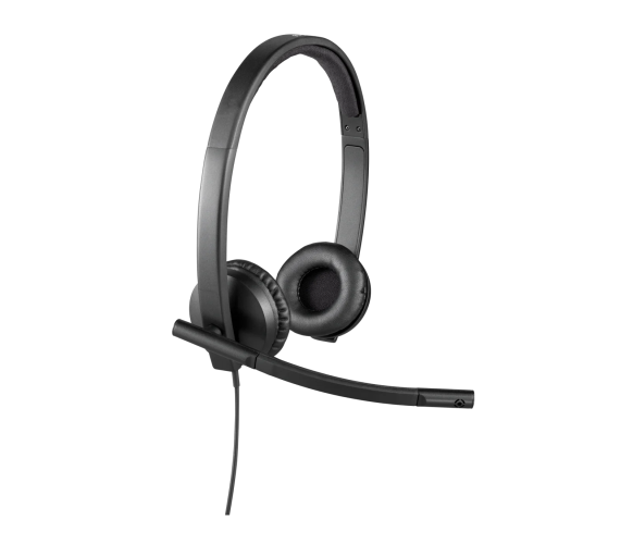 Logitech H570e Mono MS Teams Laidinės ausinės USB-A, Juoda