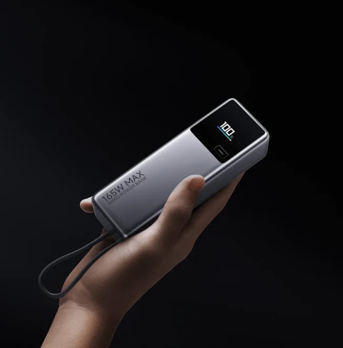 Xiaomi 165W Išorinė baterija (Power Bank) 10000mAh, integruotas kabelis, Pilka