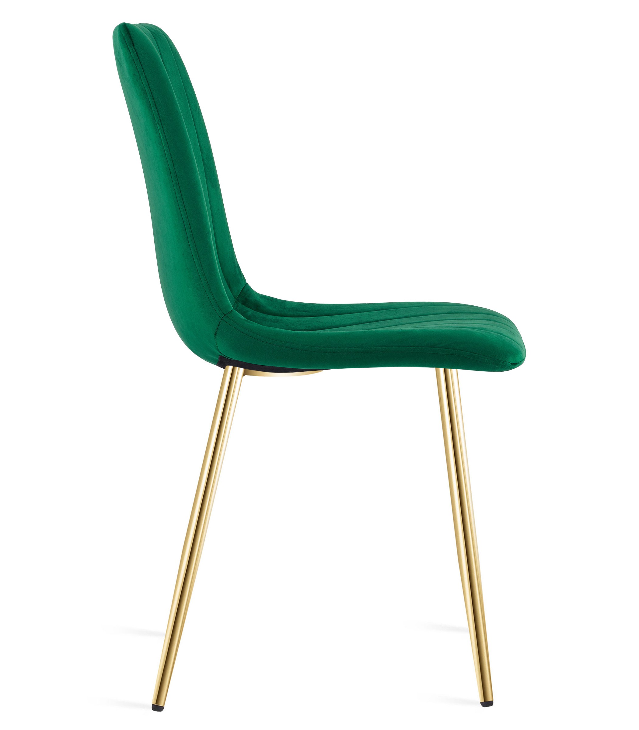Kėdė „lava“ – Aksominė žalia / Auksinės Kojos, 4 Vnt.