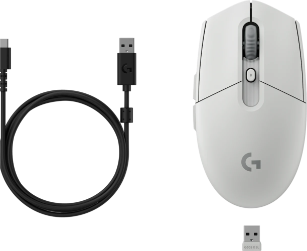 Logitech G305 X SUPERLIGHT Belaidė žaidimų pelė RF Wireless + Bluetooth, 44000 DPI, Balta
