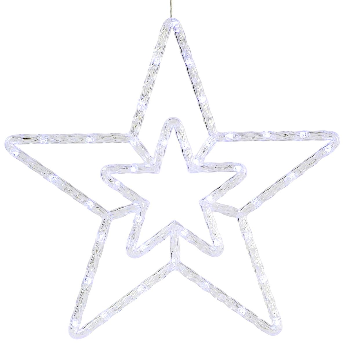 Dekoratyvinė žvaigždė Su 40 Led Apšvietimu, 35 Cm, Balta