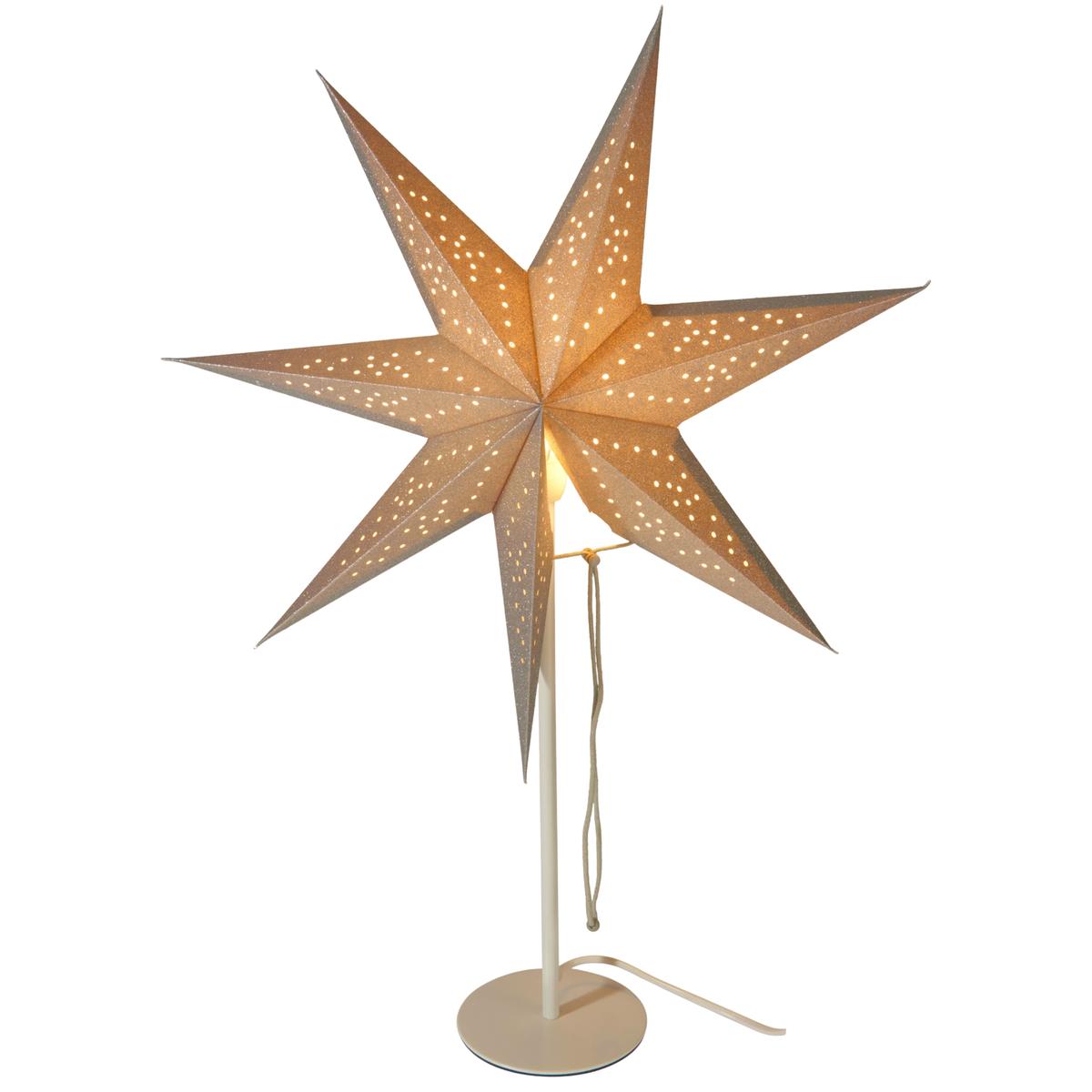 Dekoratyvinė žvaigždė Su Led Apšvietimu, Aukštis: 65 Cm, Sidabrinė