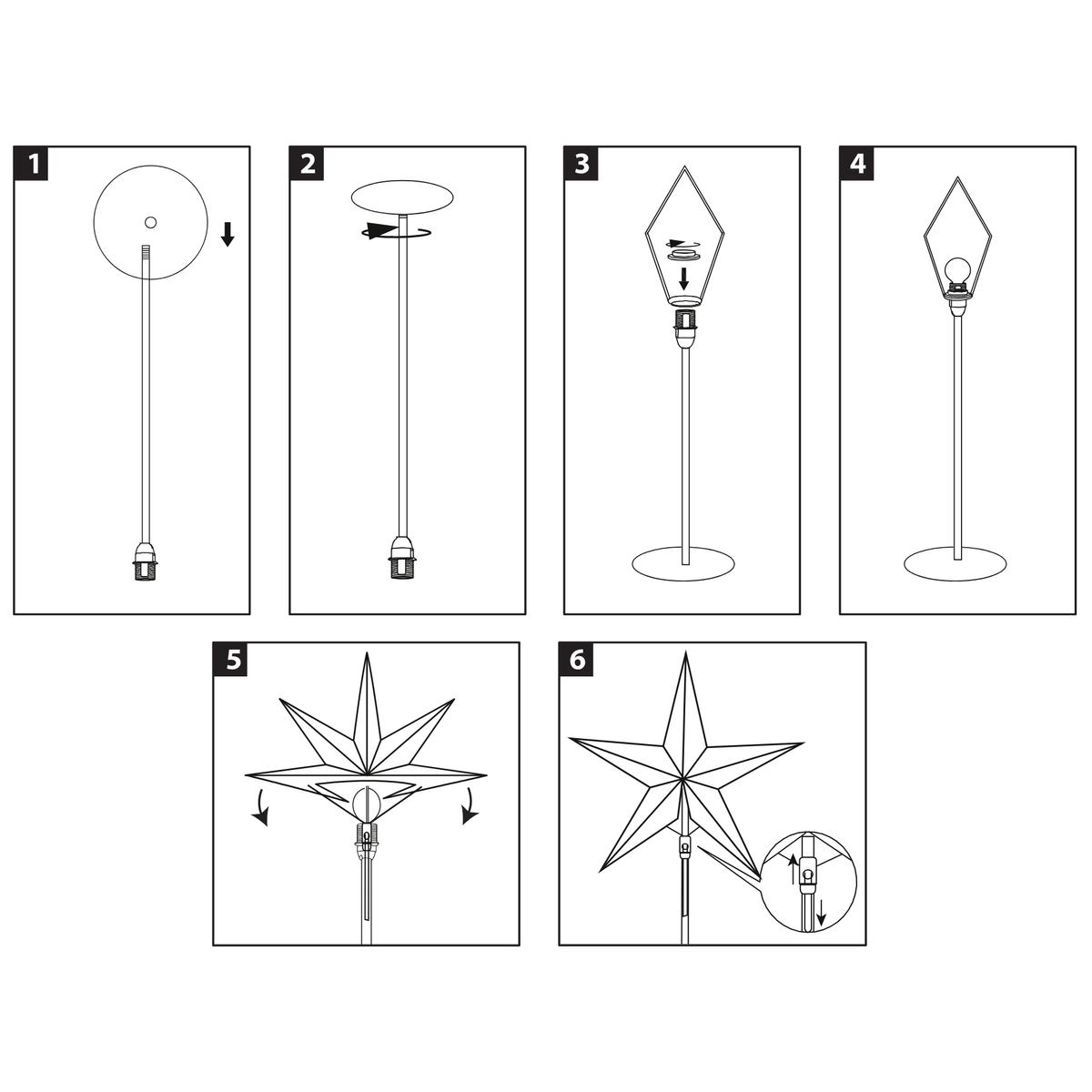 Dekoratyvinė žvaigždė Su Led Apšvietimu, Aukštis: 65 Cm, Sidabrinė