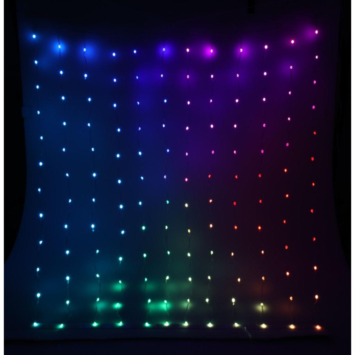 Kalėdų Eglutės Lemputės, šviesos Užuolaida (lauke/viduje) 120 Led, 300x60 Cm, Su Nuotolinio Valdymo Pultu, Rgb Spalvos