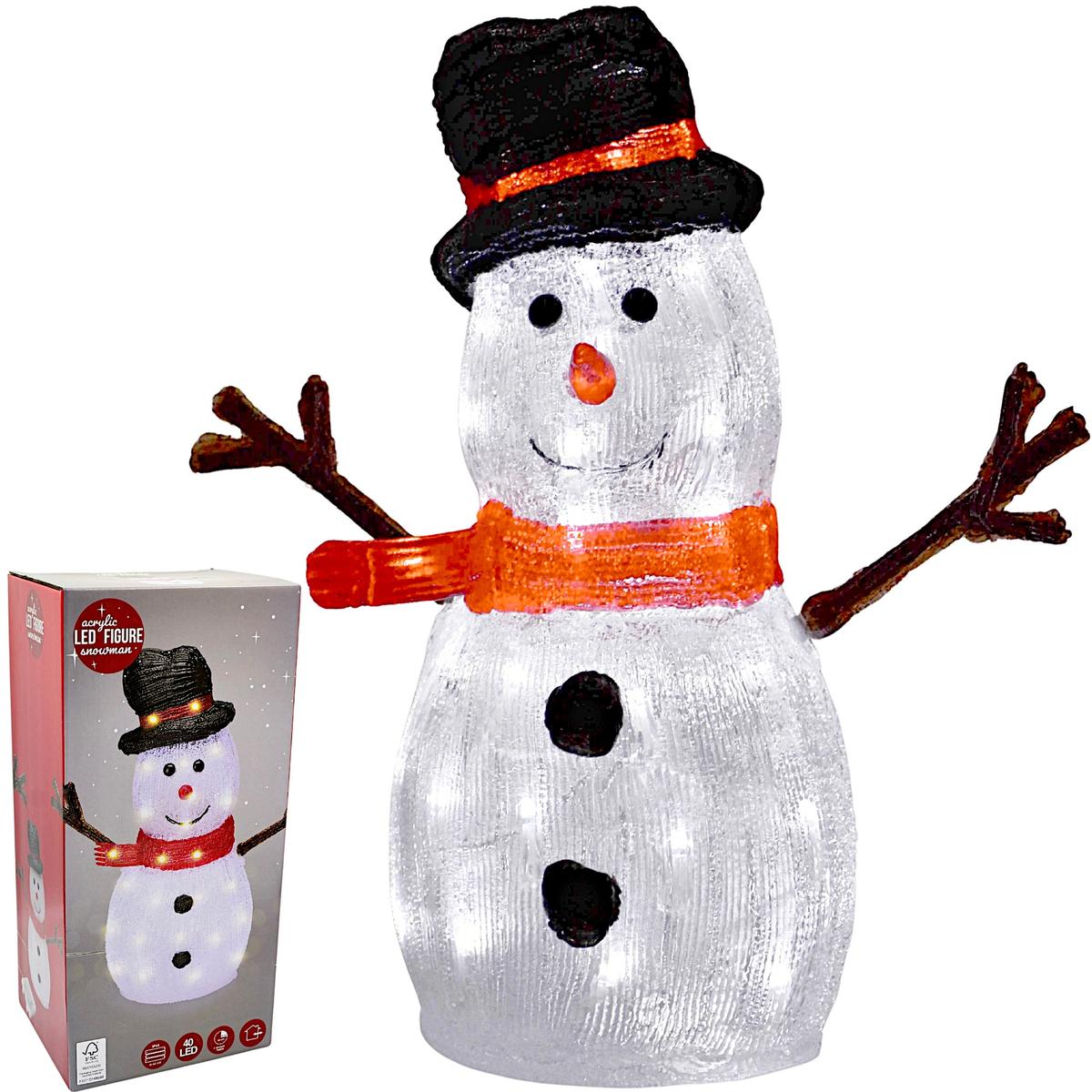 Dekoratyvinė Figūrėlė „snigulis“ 40 Led, Aukštis: 40 Cm, Akrilas