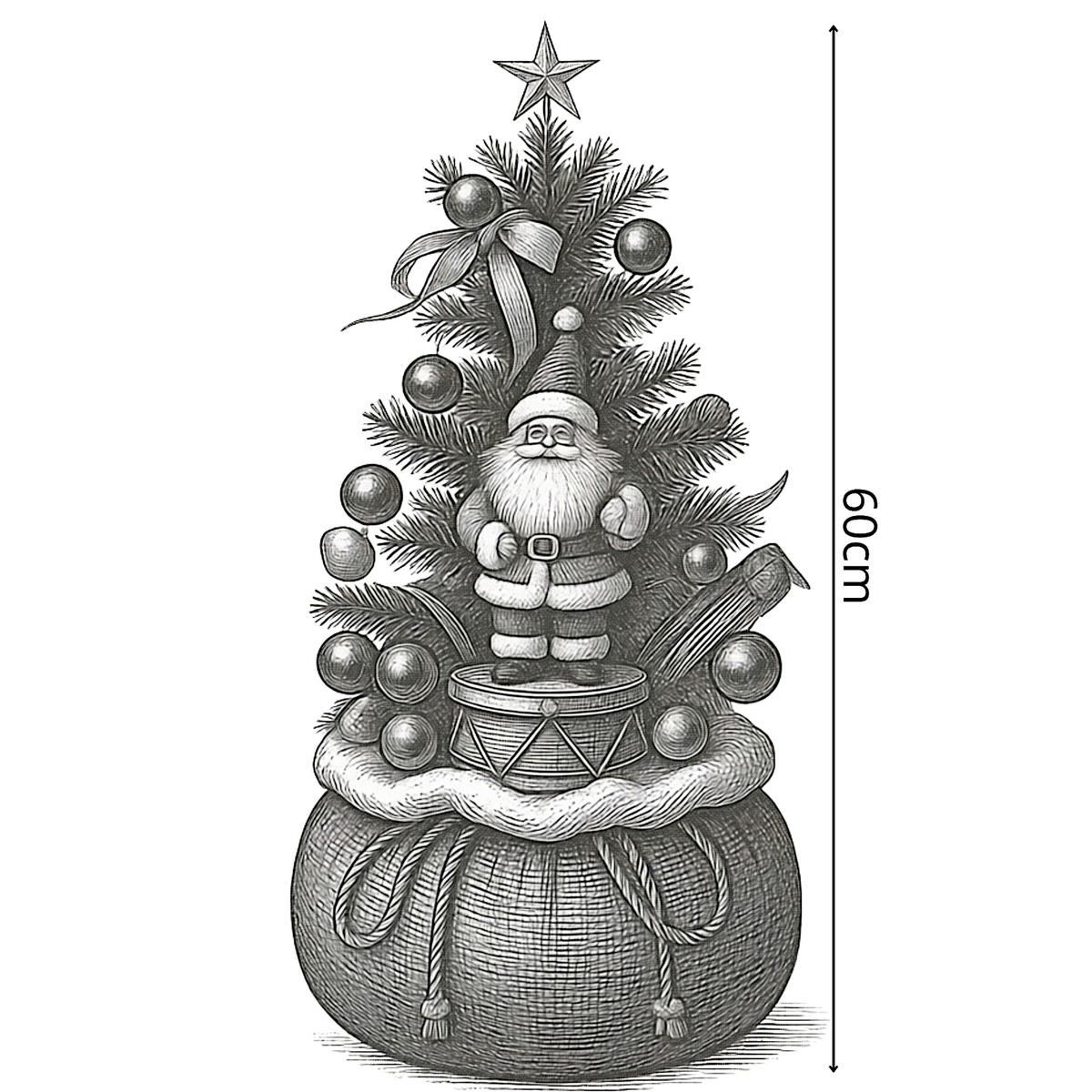 Dekoratyvinė Eglė 60 Cm, 25 Led, Laikmatis – Santa Klasas