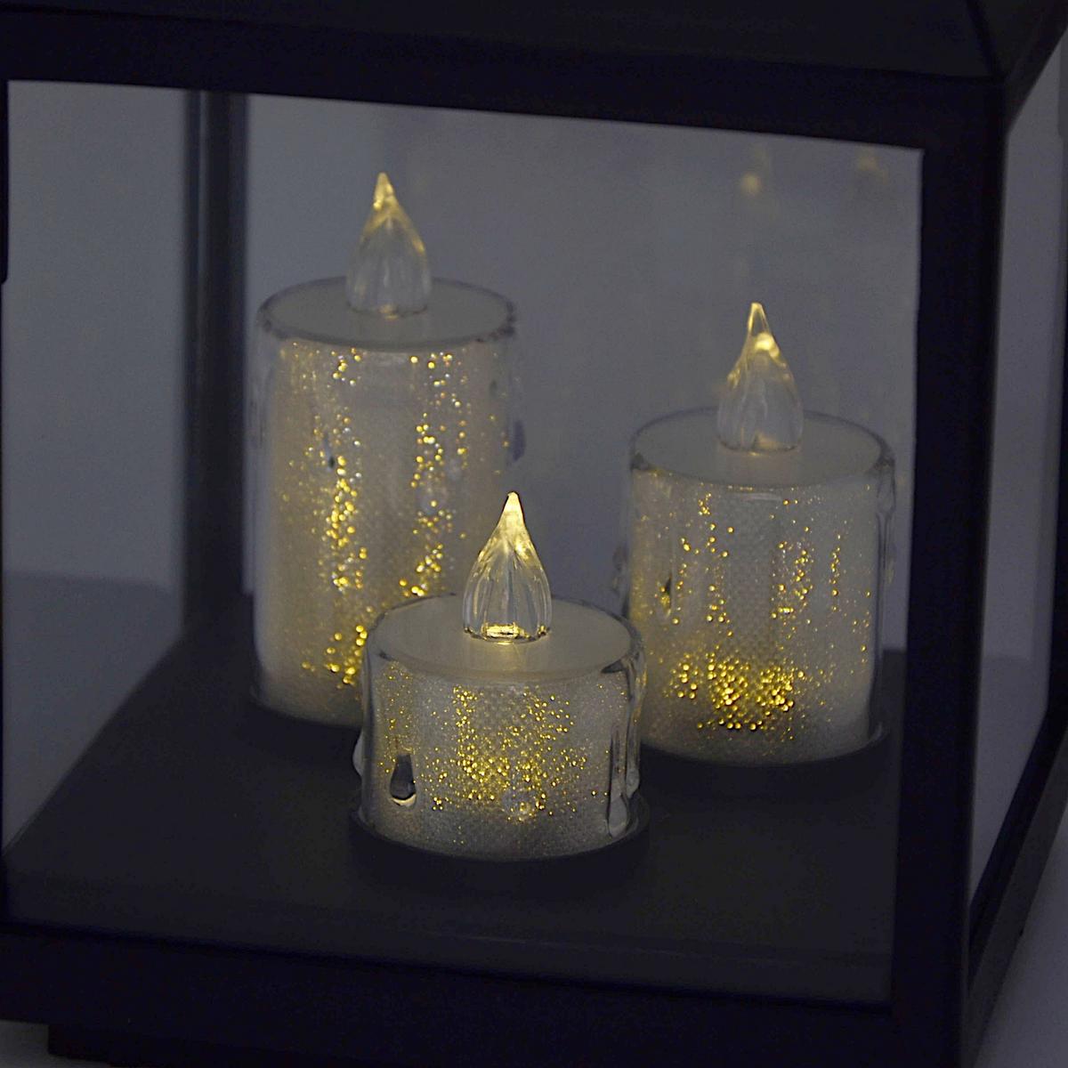 Led žibintas 25 Cm, 3 žvakės, „saska Gift & Decor“