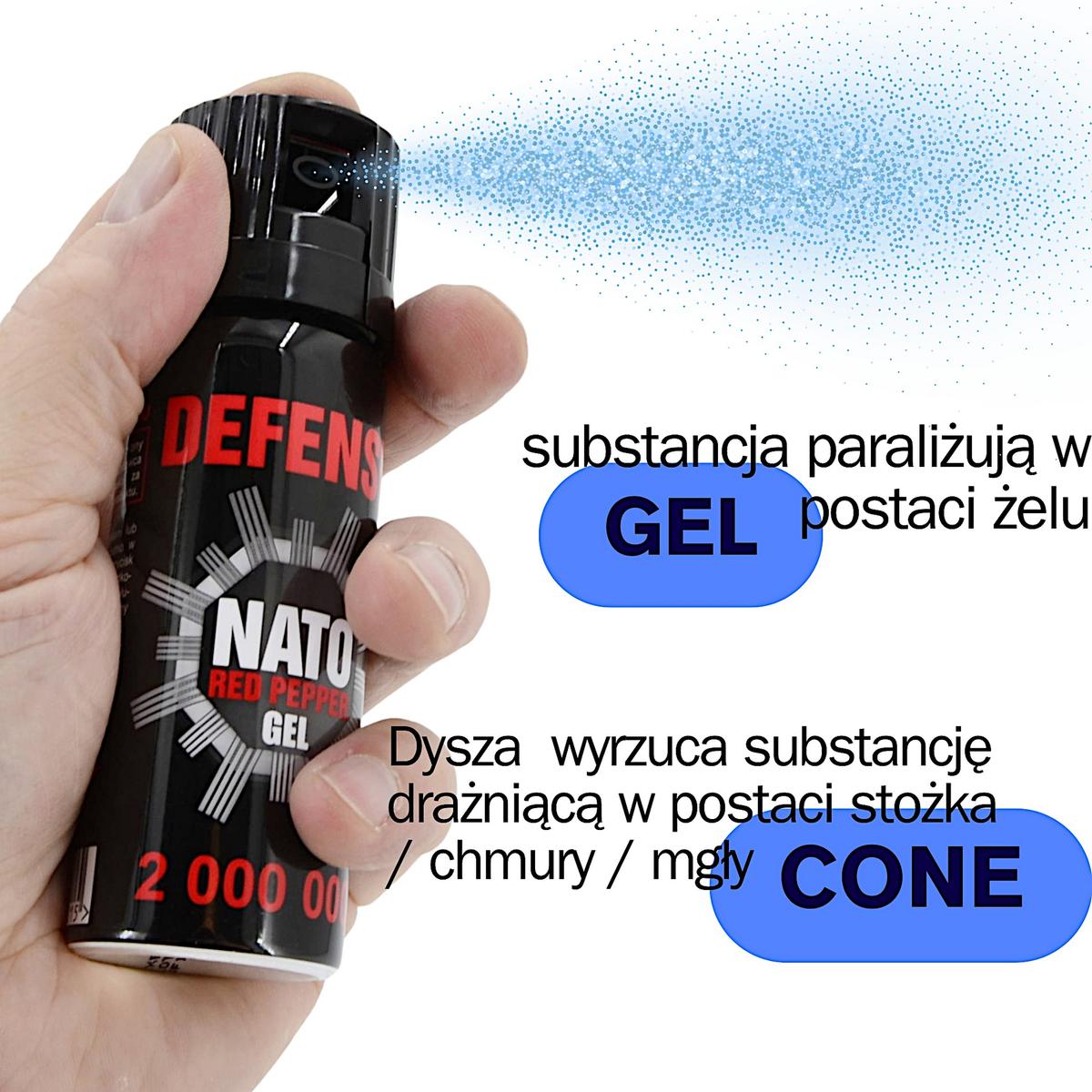 Pipirų Dujos „defence Nato“ Gel 2mln Cone 50ml 40050-c Sharg