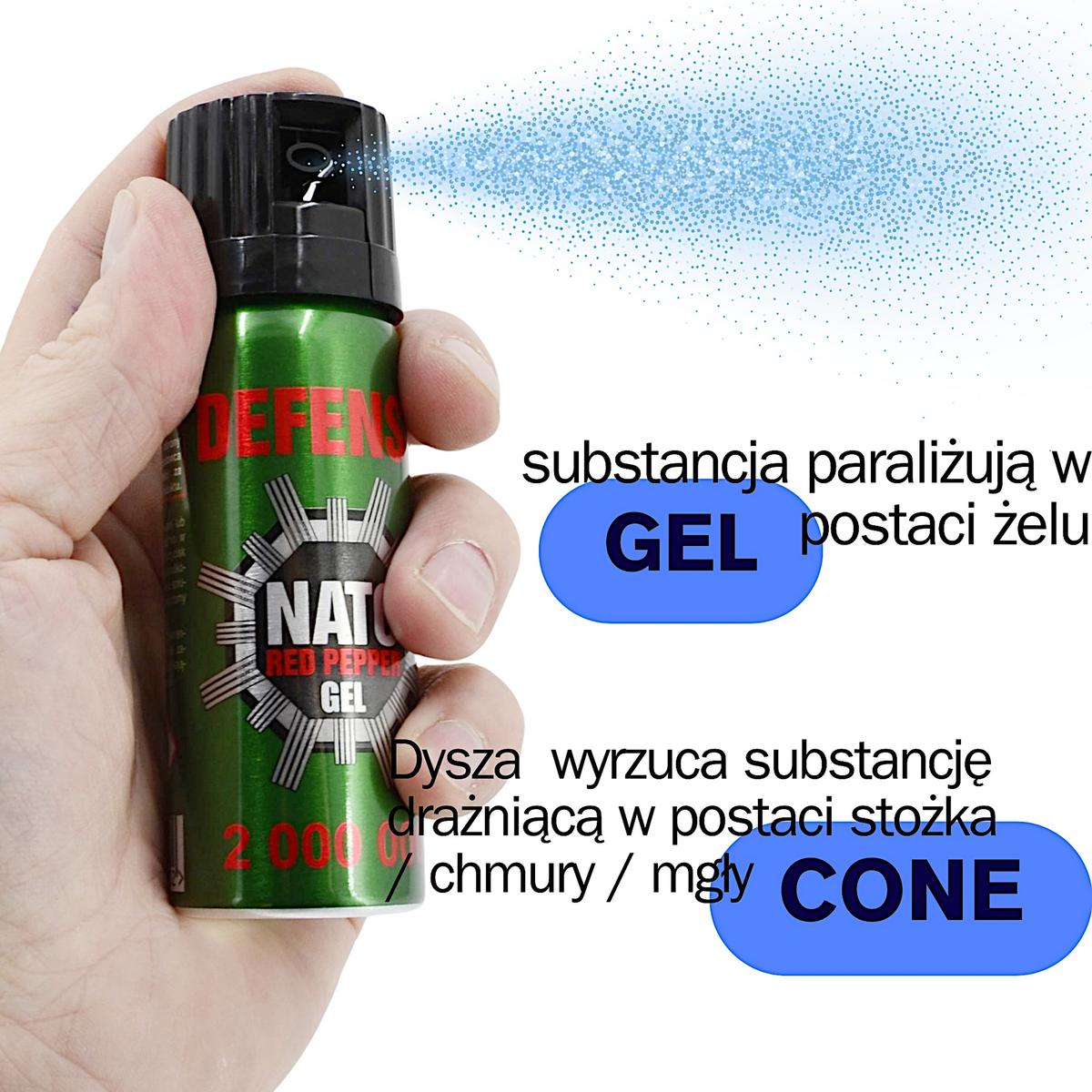 Nato Defence Gel Pipirinių Dujų Balionėlis 2 Mln. Cone 50 Ml 41050-c Sharg