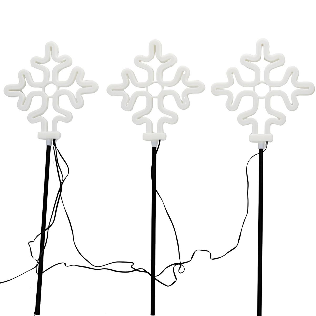 Dekoratyvinės Lemputės „zew“ „stick“ 3 Vnt. „snowflake“ Neon