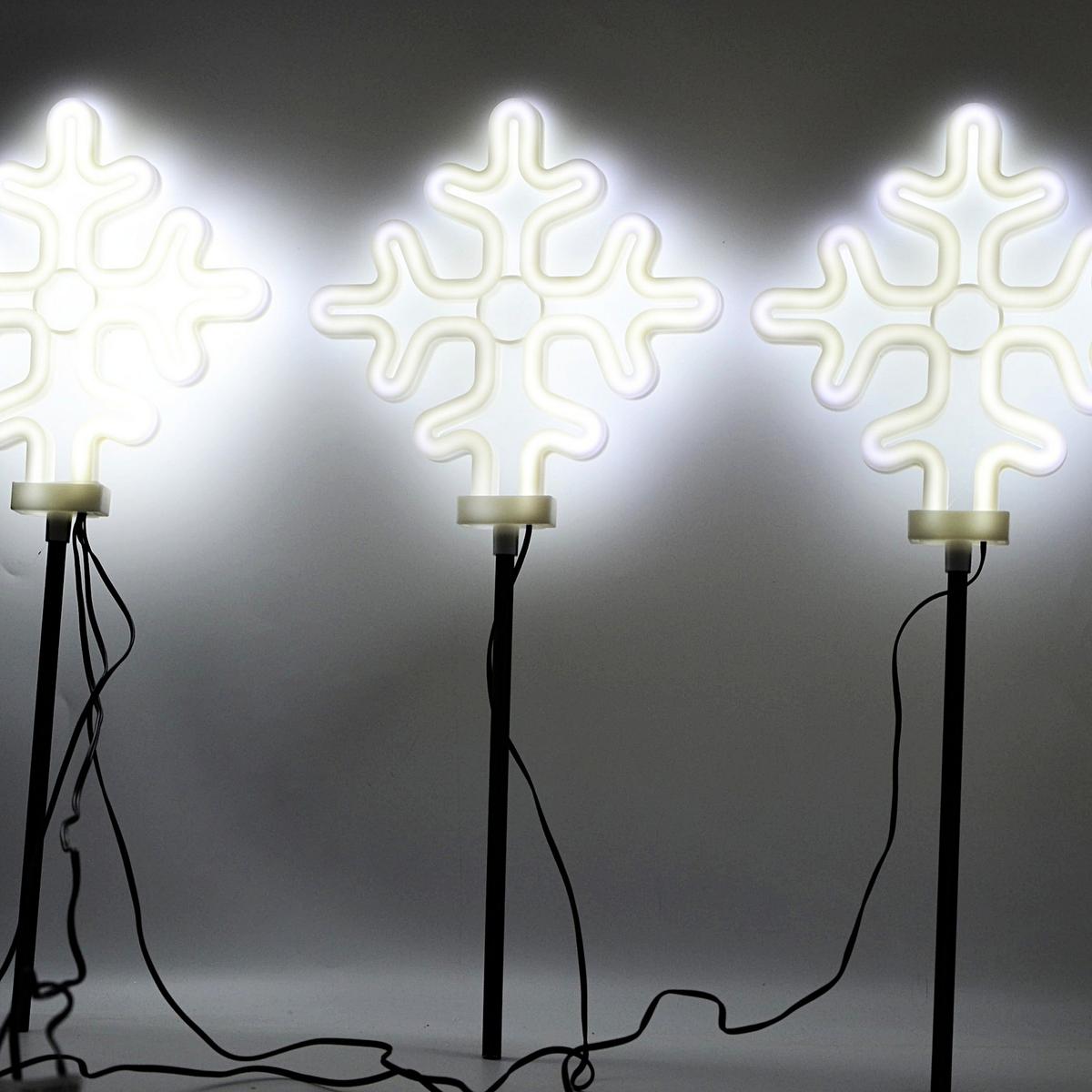 Dekoratyvinės Lemputės „zew“ „stick“ 3 Vnt. „snowflake“ Neon