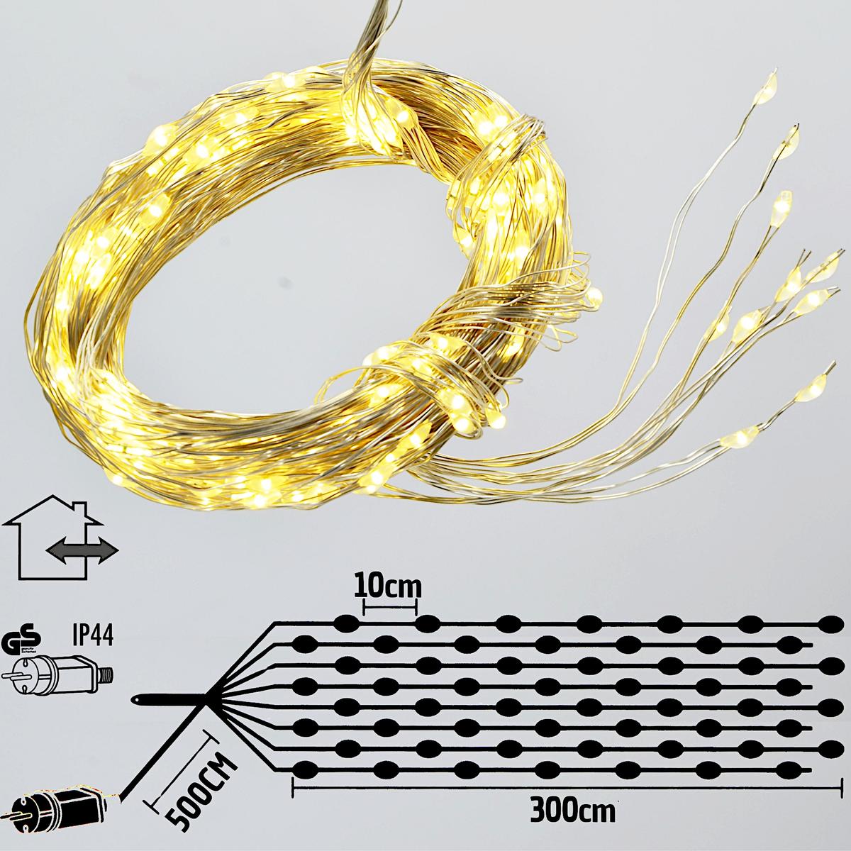 Kalėdų Eglutės Lemputės „kaskada świetlna Waterfall“ Zew 300 Led, šilta Balta