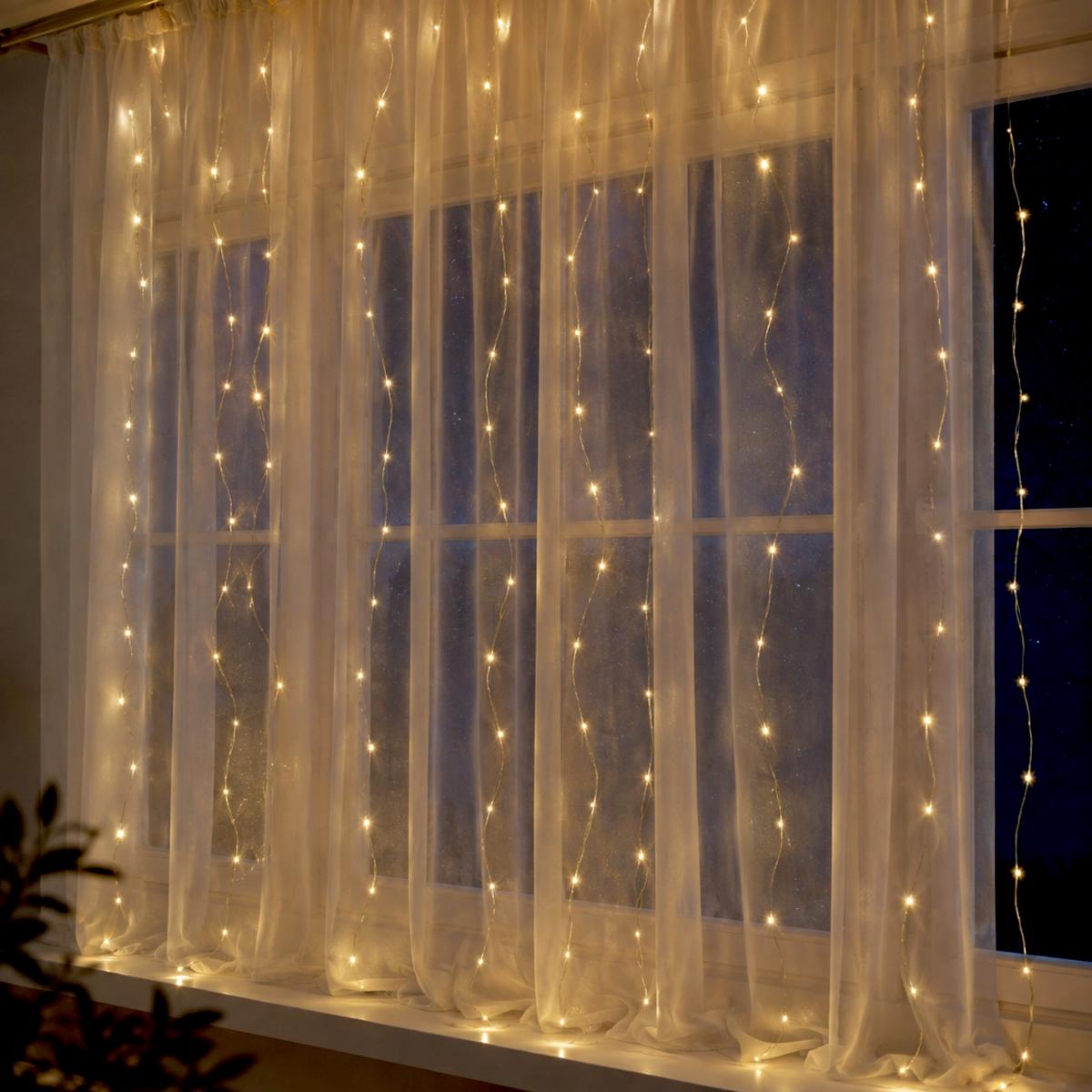 Kalėdų Eglutės Lemputės „kaskada świetlna Waterfall“ Zew 300 Led, šilta Balta